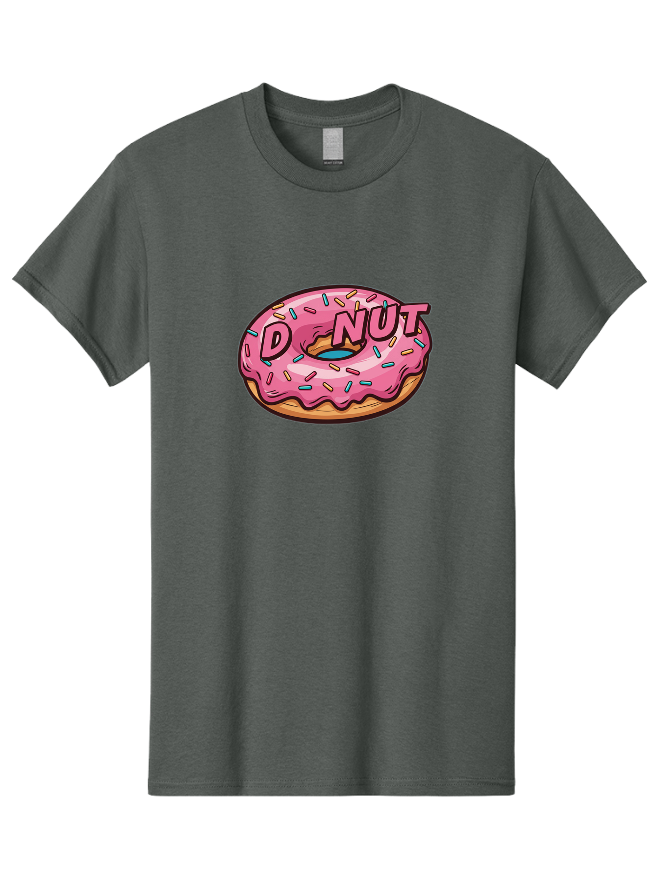 Donut-6 Men'S Graphic Tee, 100% Cotton, Comfortable Casual Summer Wear, Machine Washable, Pink Frosted Donut, Colorful Sprinkles, Sweet Treat, Baked Goods, Donut Shop, Tasty Dessert, Cartoon Style, Glazed Donut, Sprinkle Donut Baa500