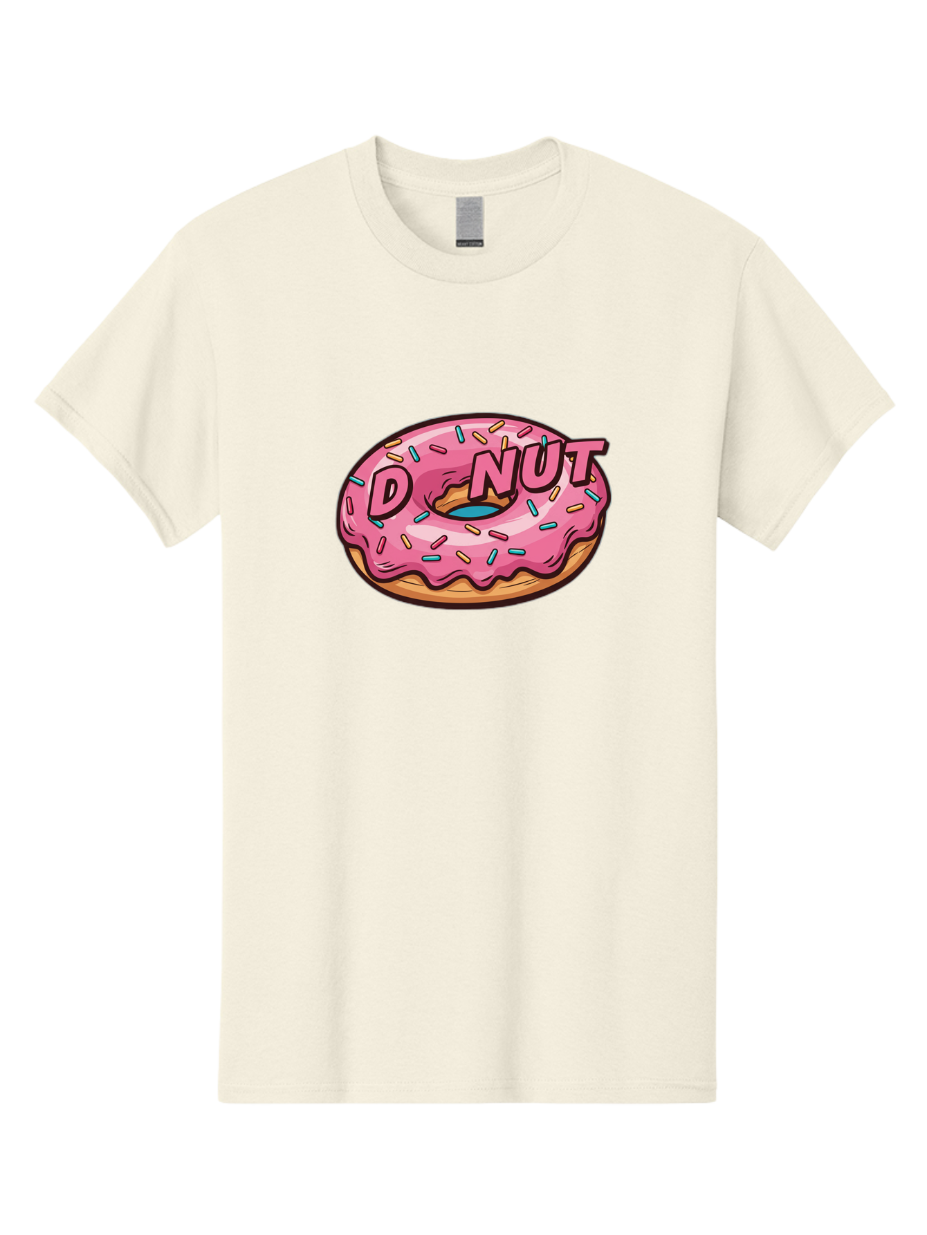 Donut-6 Men'S Graphic Tee, 100% Cotton, Comfortable Casual Summer Wear, Machine Washable, Pink Frosted Donut, Colorful Sprinkles, Sweet Treat, Baked Goods, Donut Shop, Tasty Dessert, Cartoon Style, Glazed Donut, Sprinkle Donut Baa500
