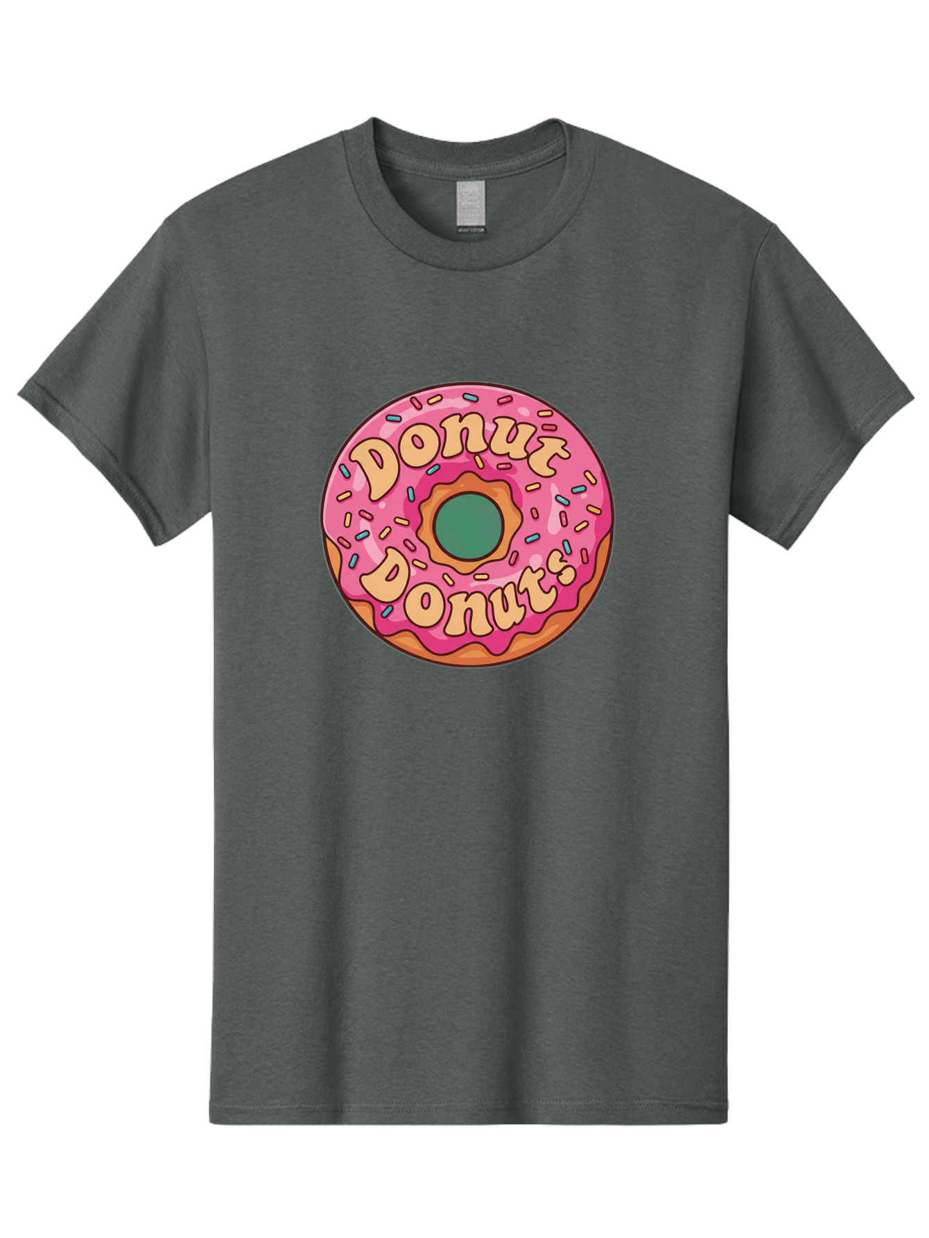 Donut-Donuts Men'S Graphic Tee, 100% Cotton, Comfortable Casual Summer Wear, Machine Washable, Pink Frosted Donut, Donut Shop, Sweet Treats, Baked Goods, Colorful Sprinkles, Tasty Pastry, Donut Lovers, Dessert Delight, Tasty Donut Baa505