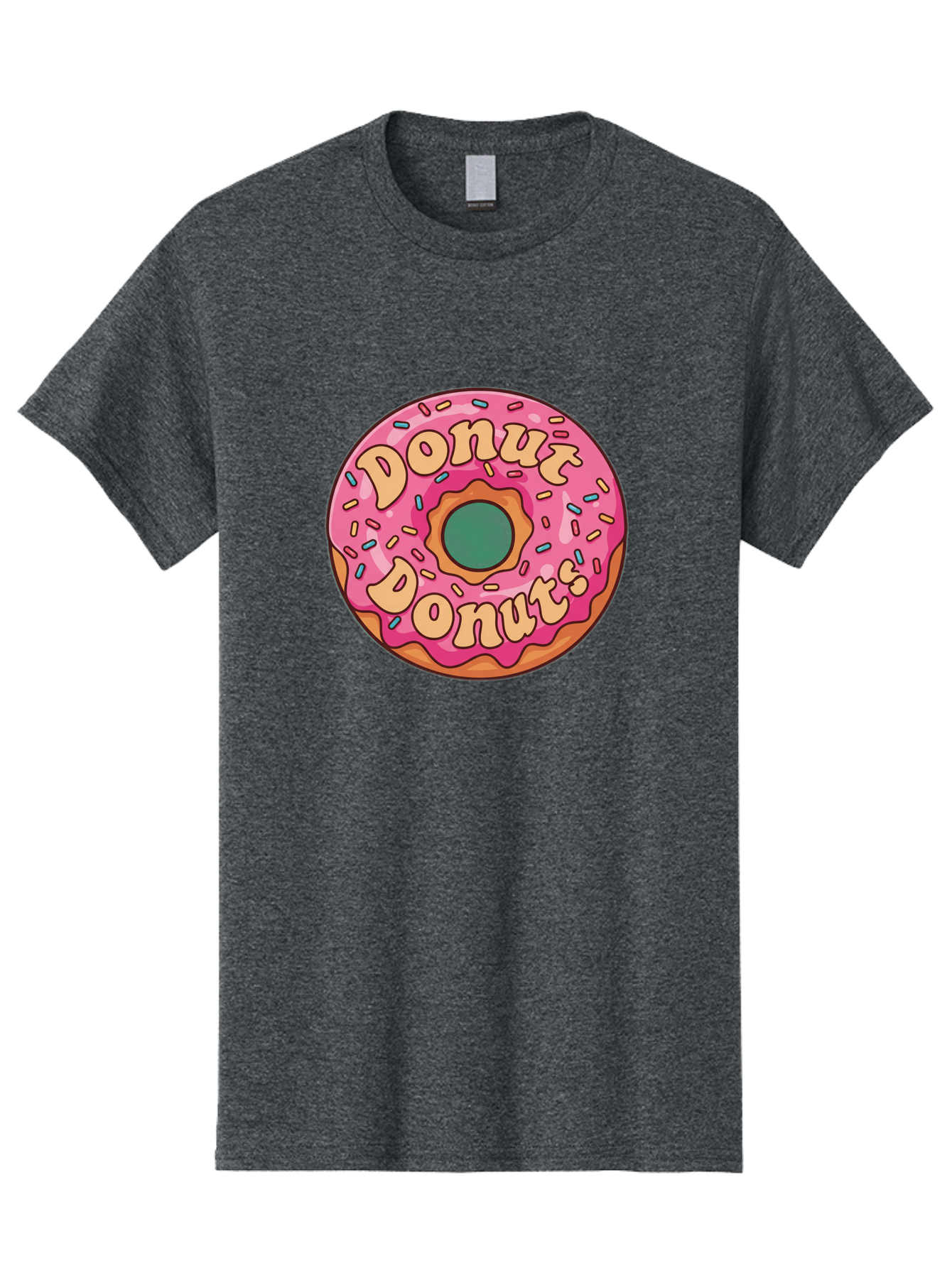 Donut-Donuts Men'S Graphic Tee, 100% Cotton, Comfortable Casual Summer Wear, Machine Washable, Pink Frosted Donut, Donut Shop, Sweet Treats, Baked Goods, Colorful Sprinkles, Tasty Pastry, Donut Lovers, Dessert Delight, Tasty Donut Baa505