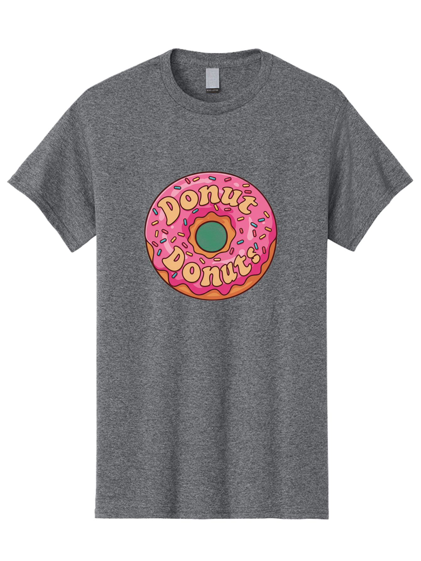 Donut-Donuts Men'S Graphic Tee, 100% Cotton, Comfortable Casual Summer Wear, Machine Washable, Pink Frosted Donut, Donut Shop, Sweet Treats, Baked Goods, Colorful Sprinkles, Tasty Pastry, Donut Lovers, Dessert Delight, Tasty Donut Baa505