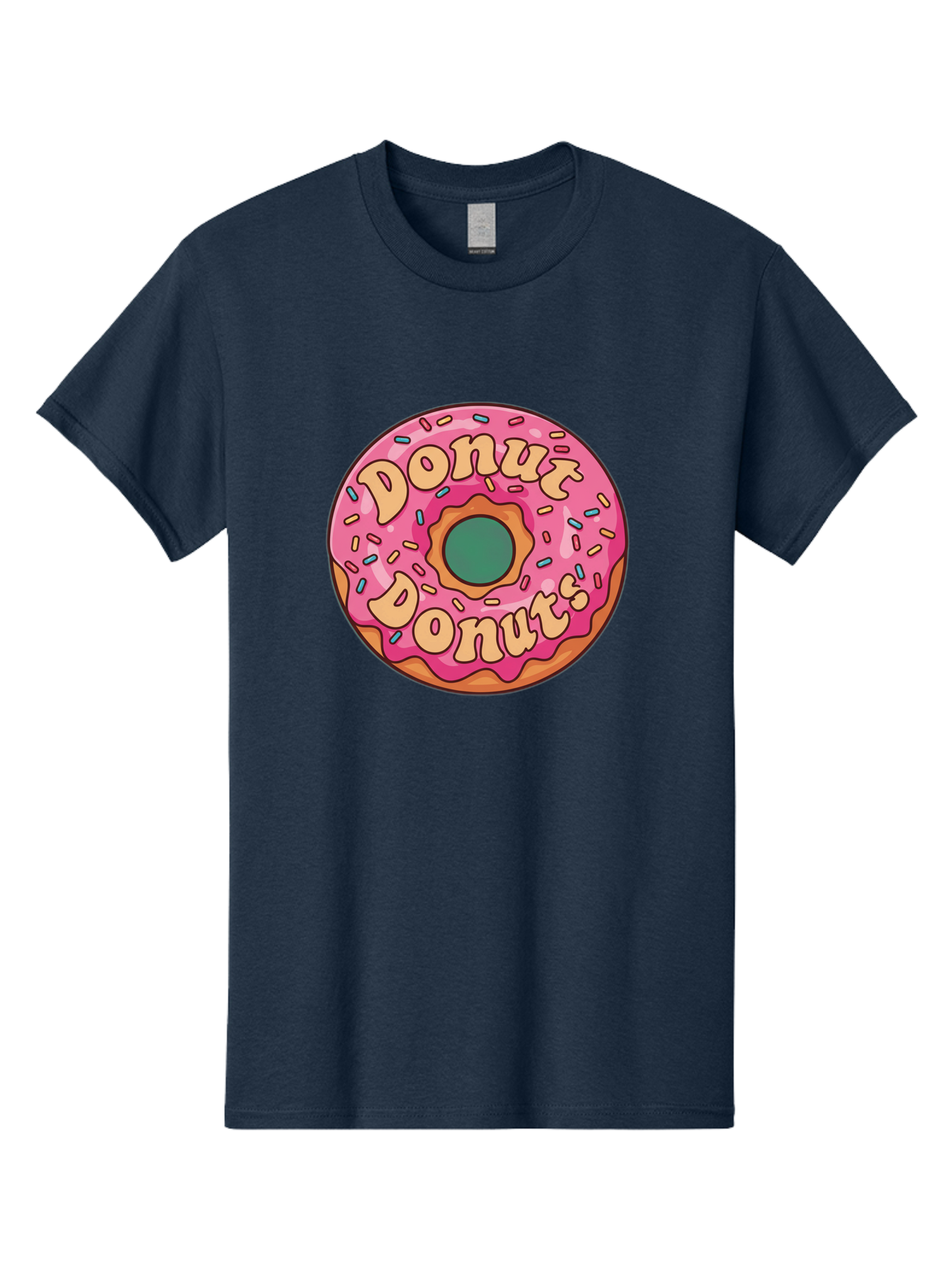 Donut-Donuts Men'S Graphic Tee, 100% Cotton, Comfortable Casual Summer Wear, Machine Washable, Pink Frosted Donut, Donut Shop, Sweet Treats, Baked Goods, Colorful Sprinkles, Tasty Pastry, Donut Lovers, Dessert Delight, Tasty Donut Baa505