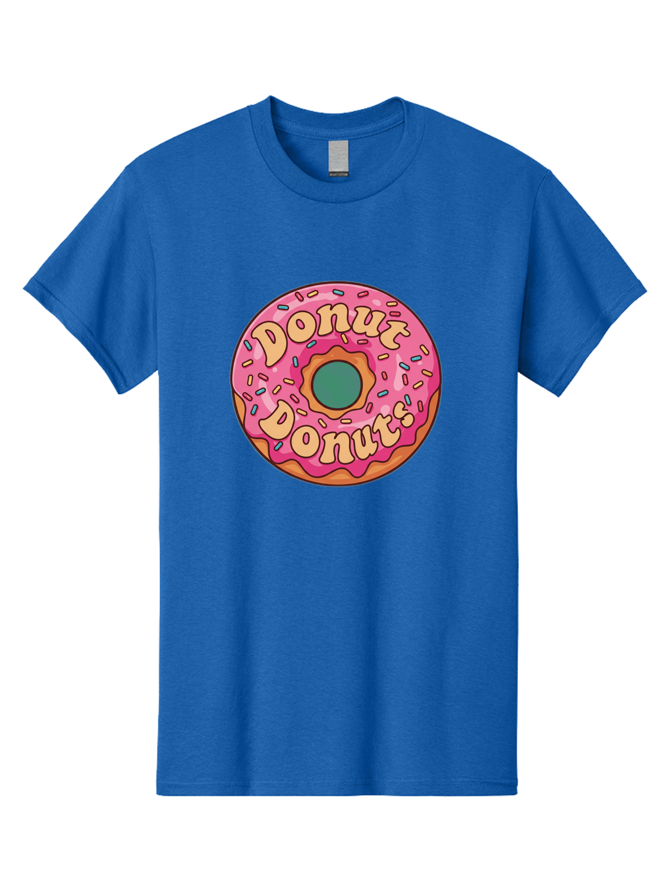 Donut-Donuts Men'S Graphic Tee, 100% Cotton, Comfortable Casual Summer Wear, Machine Washable, Pink Frosted Donut, Donut Shop, Sweet Treats, Baked Goods, Colorful Sprinkles, Tasty Pastry, Donut Lovers, Dessert Delight, Tasty Donut Baa505