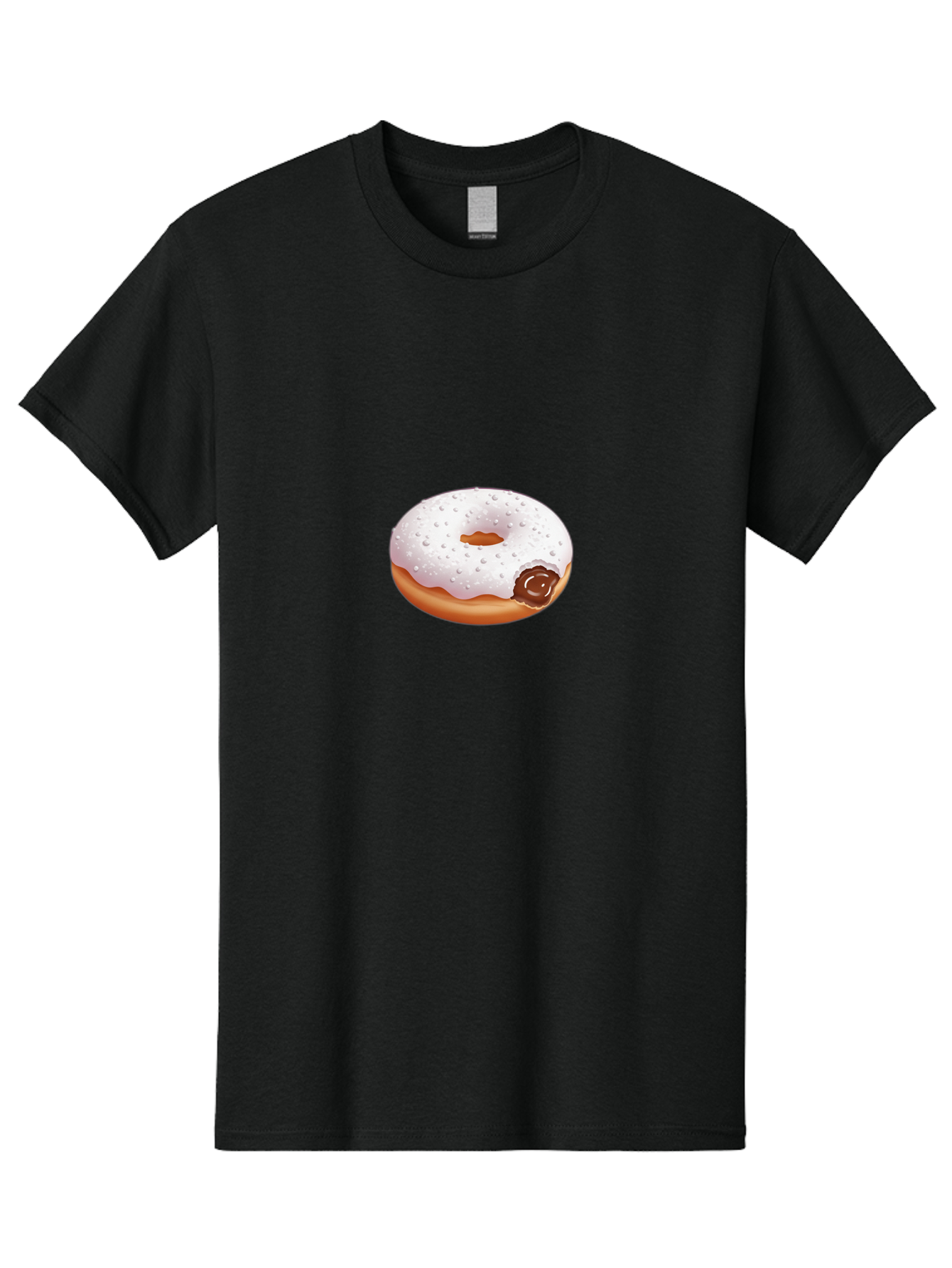 Donut-With-White-Icing Men'S Graphic Tee, 100% Cotton, Comfortable Casual Summer Wear, Machine Washable, White Iced Donut, Chocolate Filling, Sweet Treats, Baked Goods, Dessert, Tasty Pastries, Donut With Icing Baa516