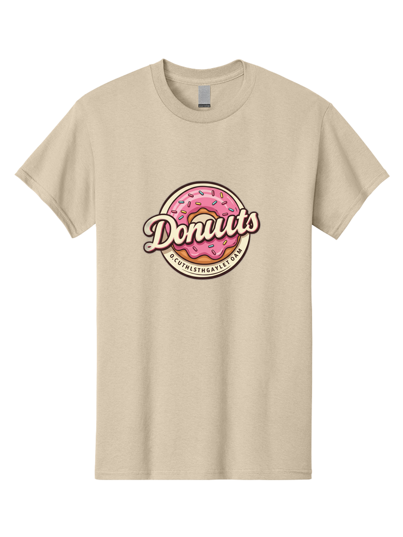 Donuts-2 Men'S Graphic Tee, 100% Cotton, Comfortable Casual Summer Wear, Machine Washable, Pink Frosted Donut, Sprinkles, Sweet Treats, Dessert, Baked Goods, Tasty Pastry, Colorful, Donuts, Whimsical Design, Playful Typography, Fun Food Baa520