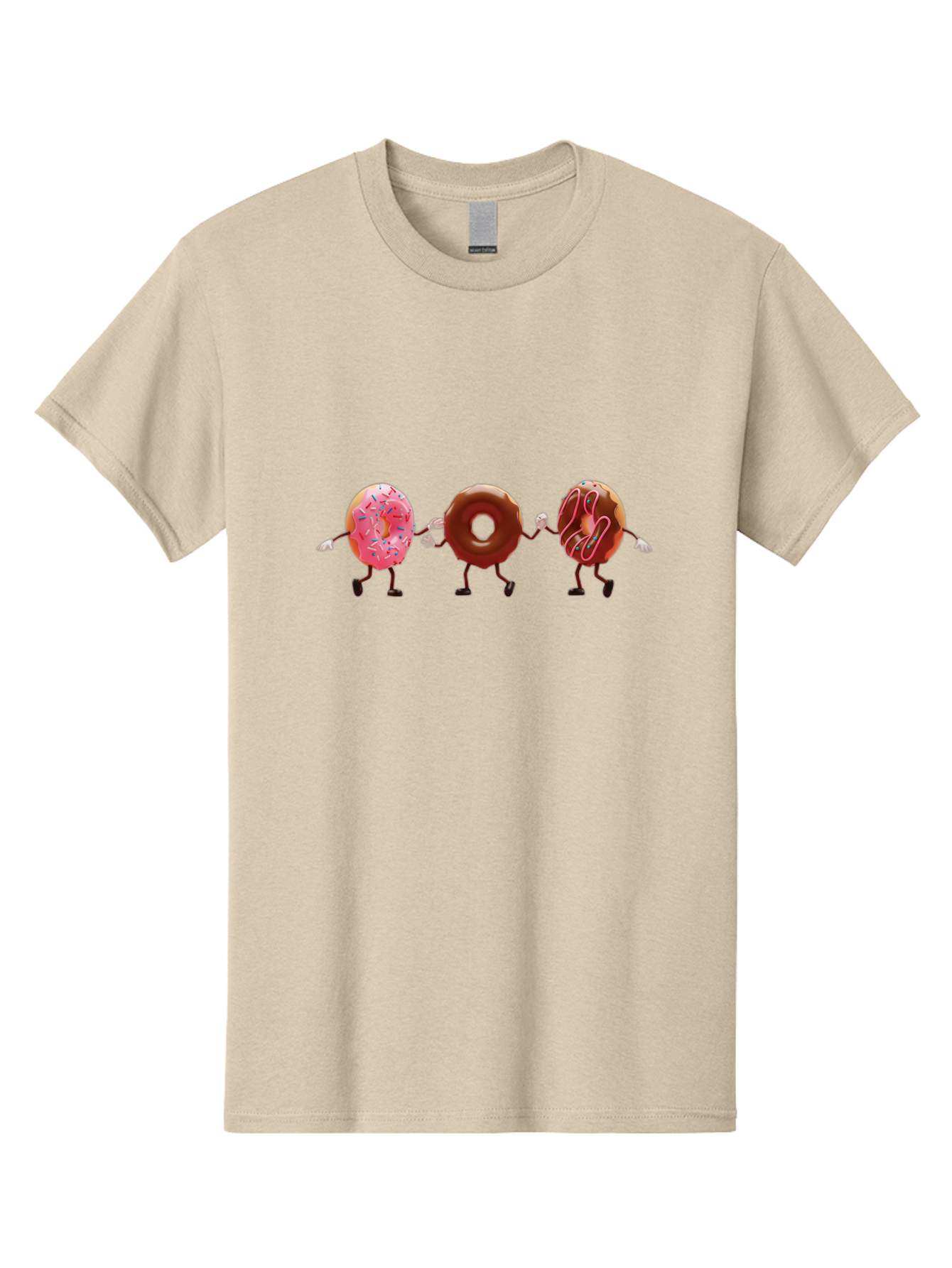 Donuts-Dancing Men'S Graphic Tee, 100% Cotton, Comfortable Casual Summer Wear, Machine Washable, Donuts Dancing, Sweet Treats, Chocolate Frosting, Pink Sprinkles, Donut Friends, Cartoon Donuts, Tasty Desserts, Bakery Delights, Donut Gang, Baa524