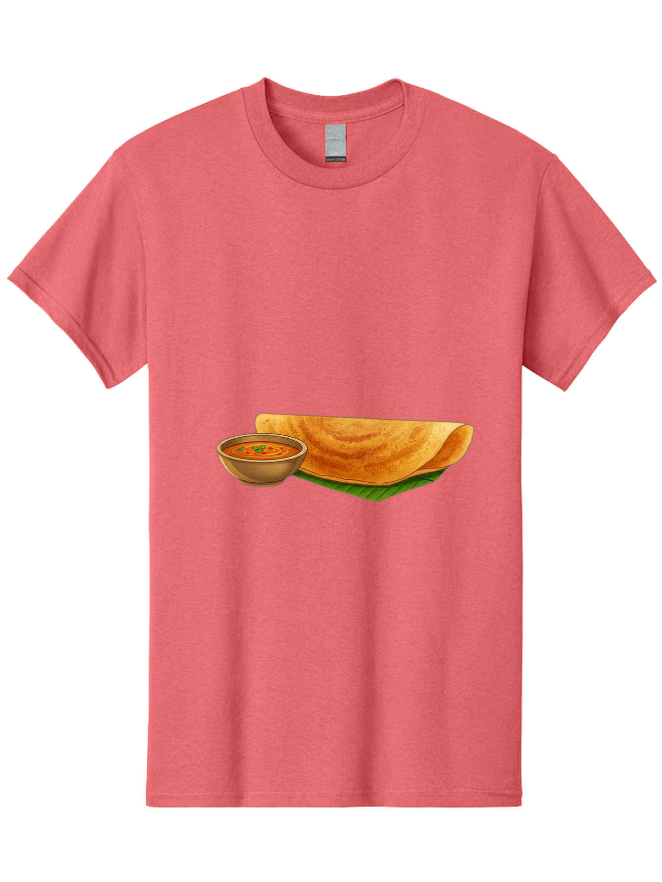 Dosa-And-Sambar Men'S Graphic Tee, 100% Cotton, Comfortable Casual Summer Wear, Machine Washable, South Indian Cuisine, Dosa With Sambhar, Indian Breakfast, Fermented Crepe, Spicy Sambhar, Traditional Indian Dish, Food Illustration, Baa536