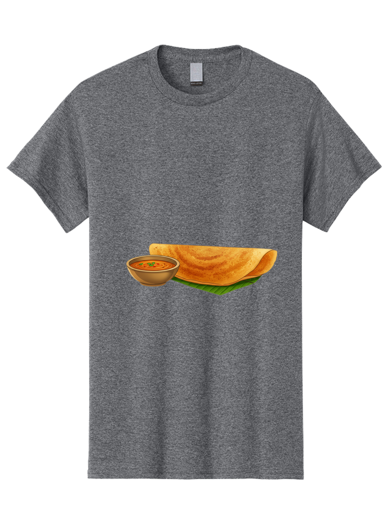 Dosa-And-Sambar Men'S Graphic Tee, 100% Cotton, Comfortable Casual Summer Wear, Machine Washable, South Indian Cuisine, Dosa With Sambhar, Indian Breakfast, Fermented Crepe, Spicy Sambhar, Traditional Indian Dish, Food Illustration, Baa536