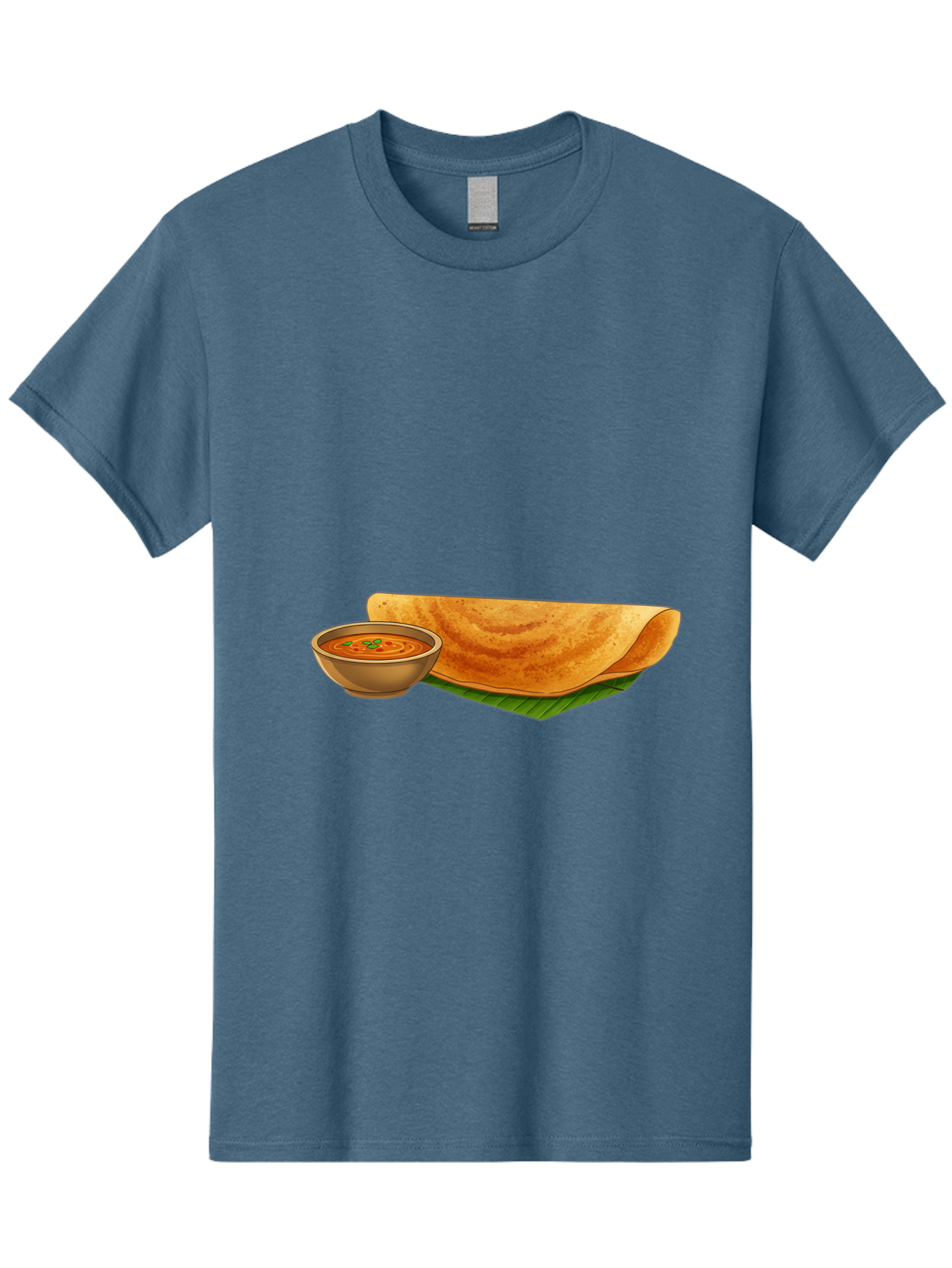 Dosa-And-Sambar Men'S Graphic Tee, 100% Cotton, Comfortable Casual Summer Wear, Machine Washable, South Indian Cuisine, Dosa With Sambhar, Indian Breakfast, Fermented Crepe, Spicy Sambhar, Traditional Indian Dish, Food Illustration, Baa536