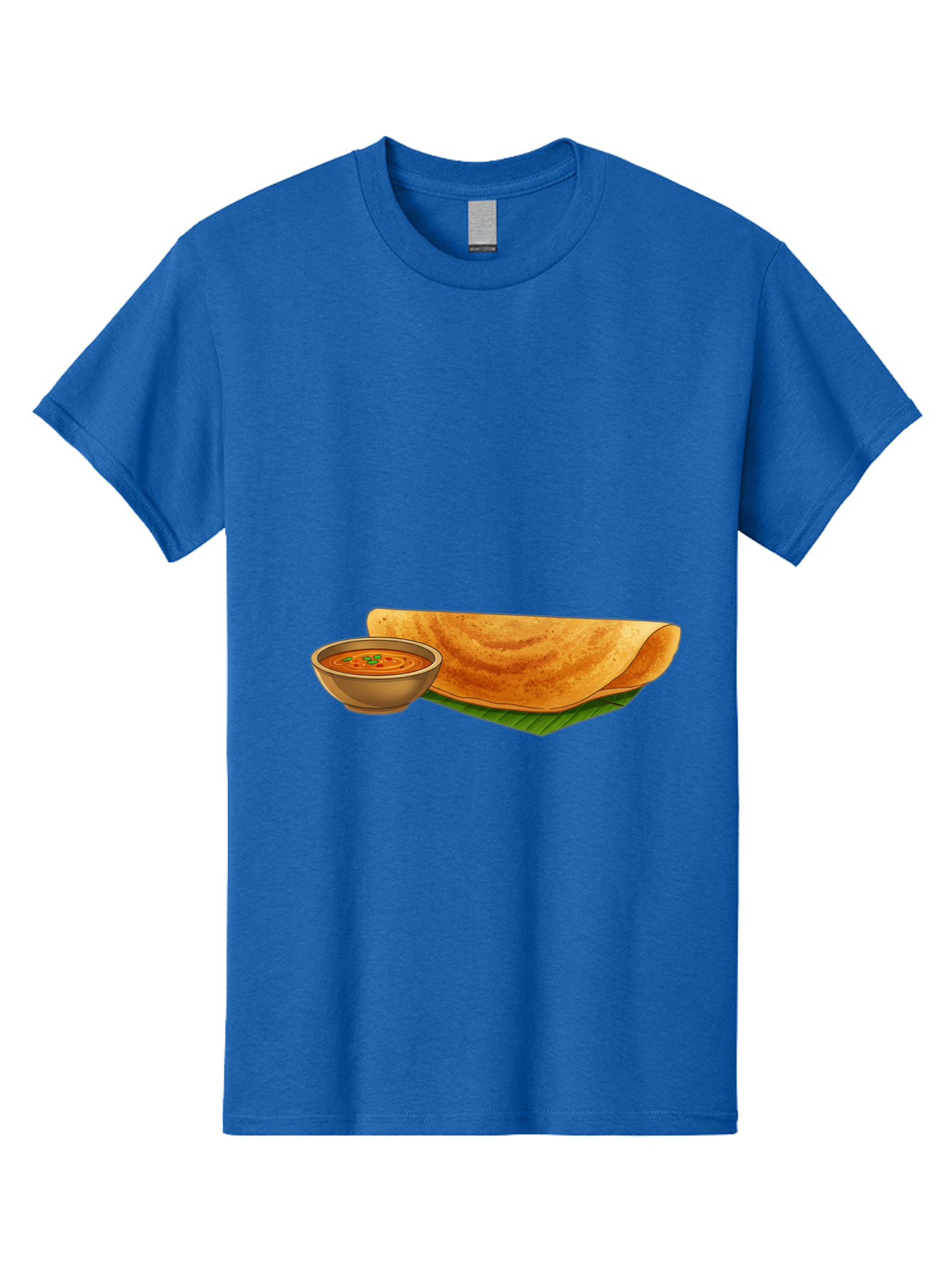 Dosa-And-Sambar Men'S Graphic Tee, 100% Cotton, Comfortable Casual Summer Wear, Machine Washable, South Indian Cuisine, Dosa With Sambhar, Indian Breakfast, Fermented Crepe, Spicy Sambhar, Traditional Indian Dish, Food Illustration, Baa536