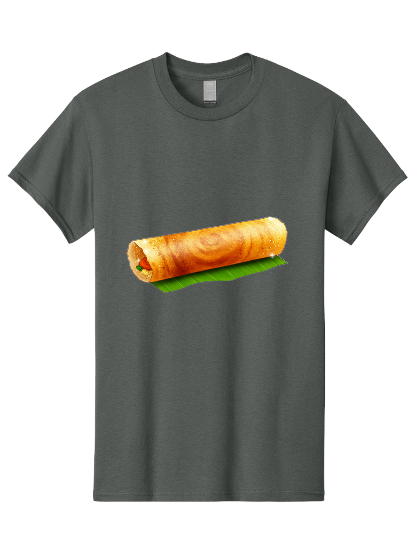 Dosa-Roll Men'S Graphic Tee, 100% Cotton, Comfortable Casual Summer Wear, Machine Washable, Crispy Spring Roll, Golden Brown, Fried Delicacy, Asian Cuisine, Savory Filling, Delicious Snack, Appetizing Treat, Finger Food Baa542