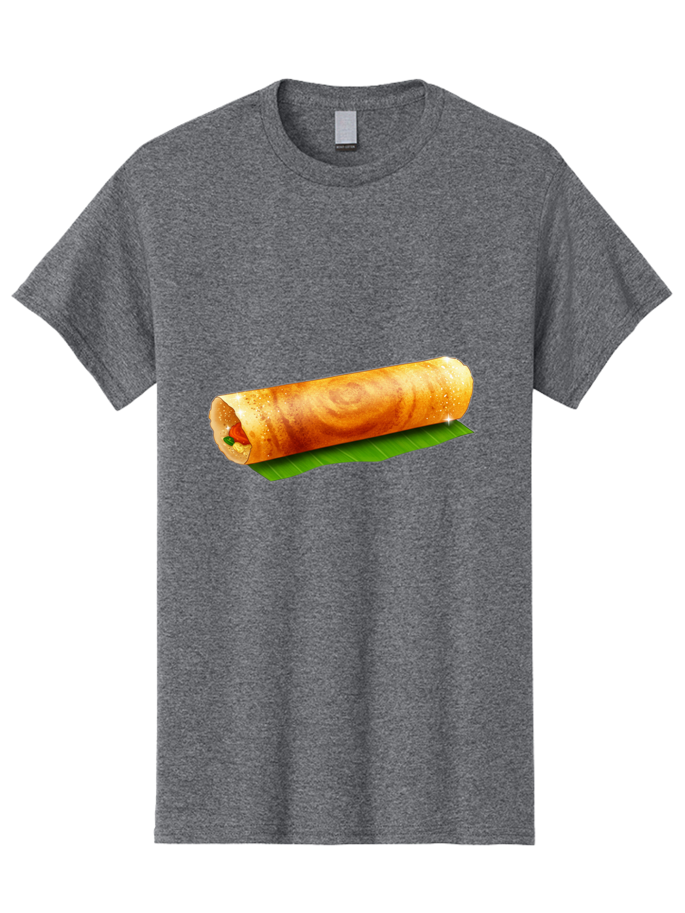 Dosa-Roll Men'S Graphic Tee, 100% Cotton, Comfortable Casual Summer Wear, Machine Washable, Crispy Spring Roll, Golden Brown, Fried Delicacy, Asian Cuisine, Savory Filling, Delicious Snack, Appetizing Treat, Finger Food Baa542