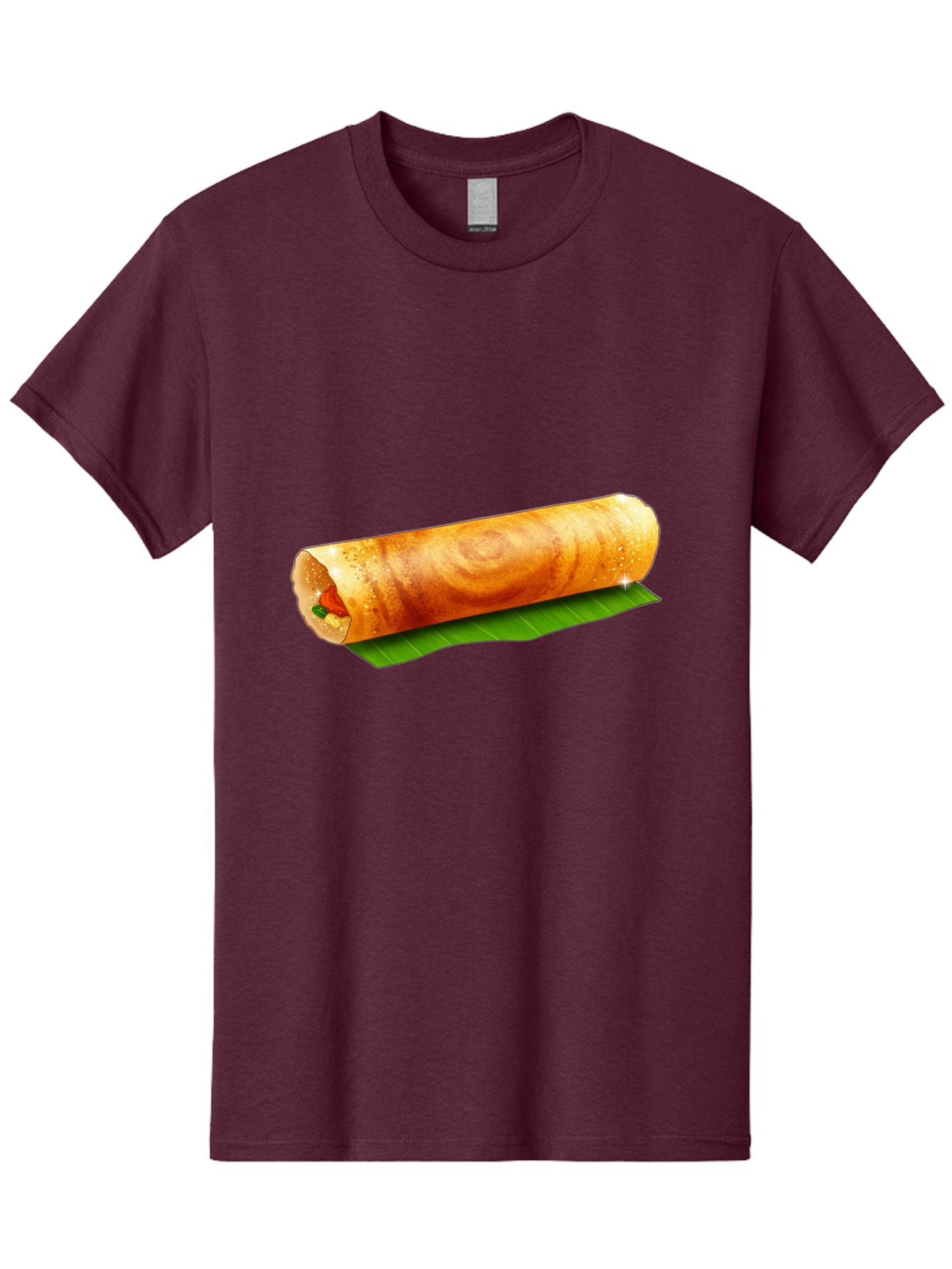Dosa-Roll Men'S Graphic Tee, 100% Cotton, Comfortable Casual Summer Wear, Machine Washable, Crispy Spring Roll, Golden Brown, Fried Delicacy, Asian Cuisine, Savory Filling, Delicious Snack, Appetizing Treat, Finger Food Baa542