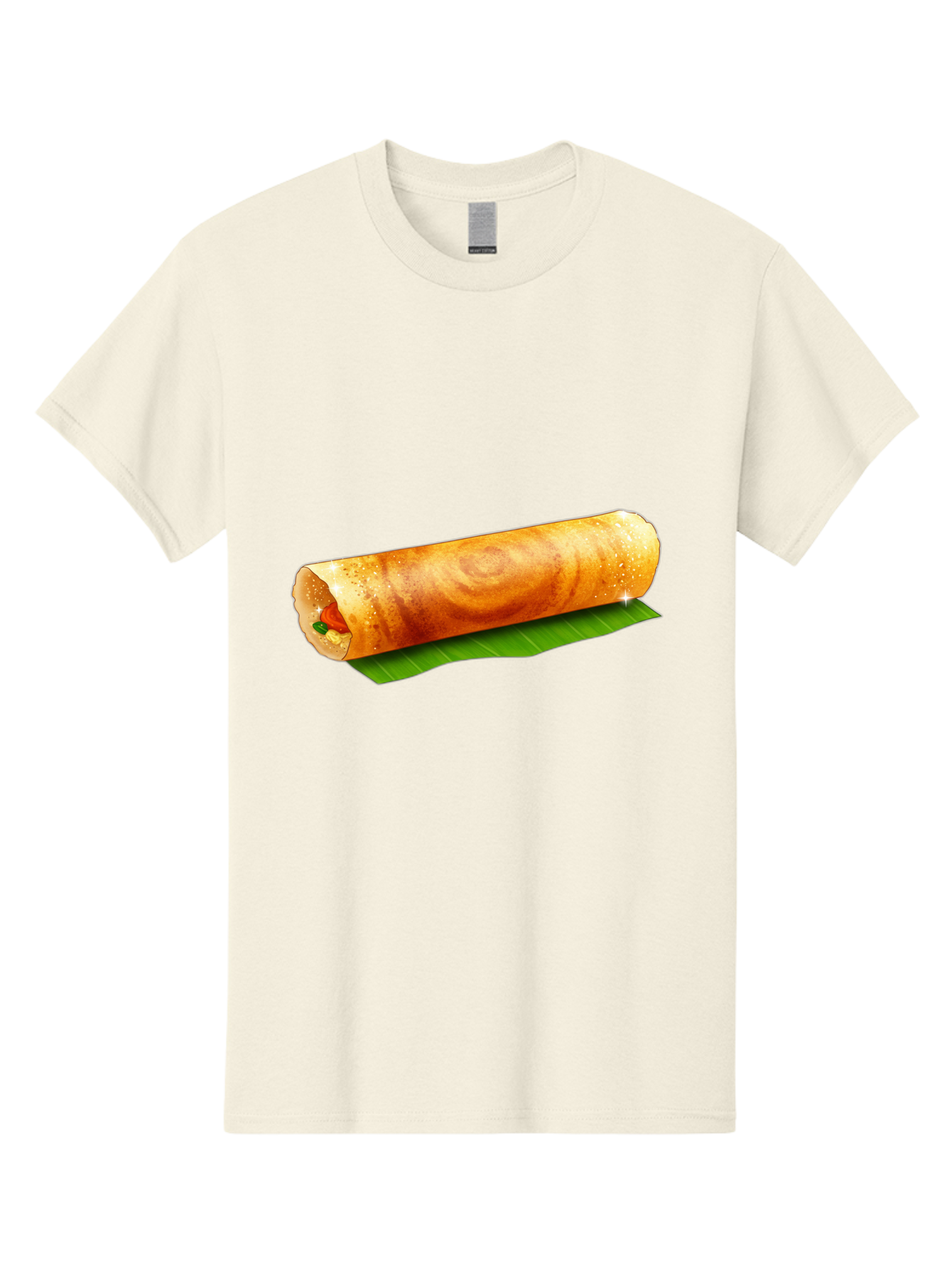 Dosa-Roll Men'S Graphic Tee, 100% Cotton, Comfortable Casual Summer Wear, Machine Washable, Crispy Spring Roll, Golden Brown, Fried Delicacy, Asian Cuisine, Savory Filling, Delicious Snack, Appetizing Treat, Finger Food Baa542