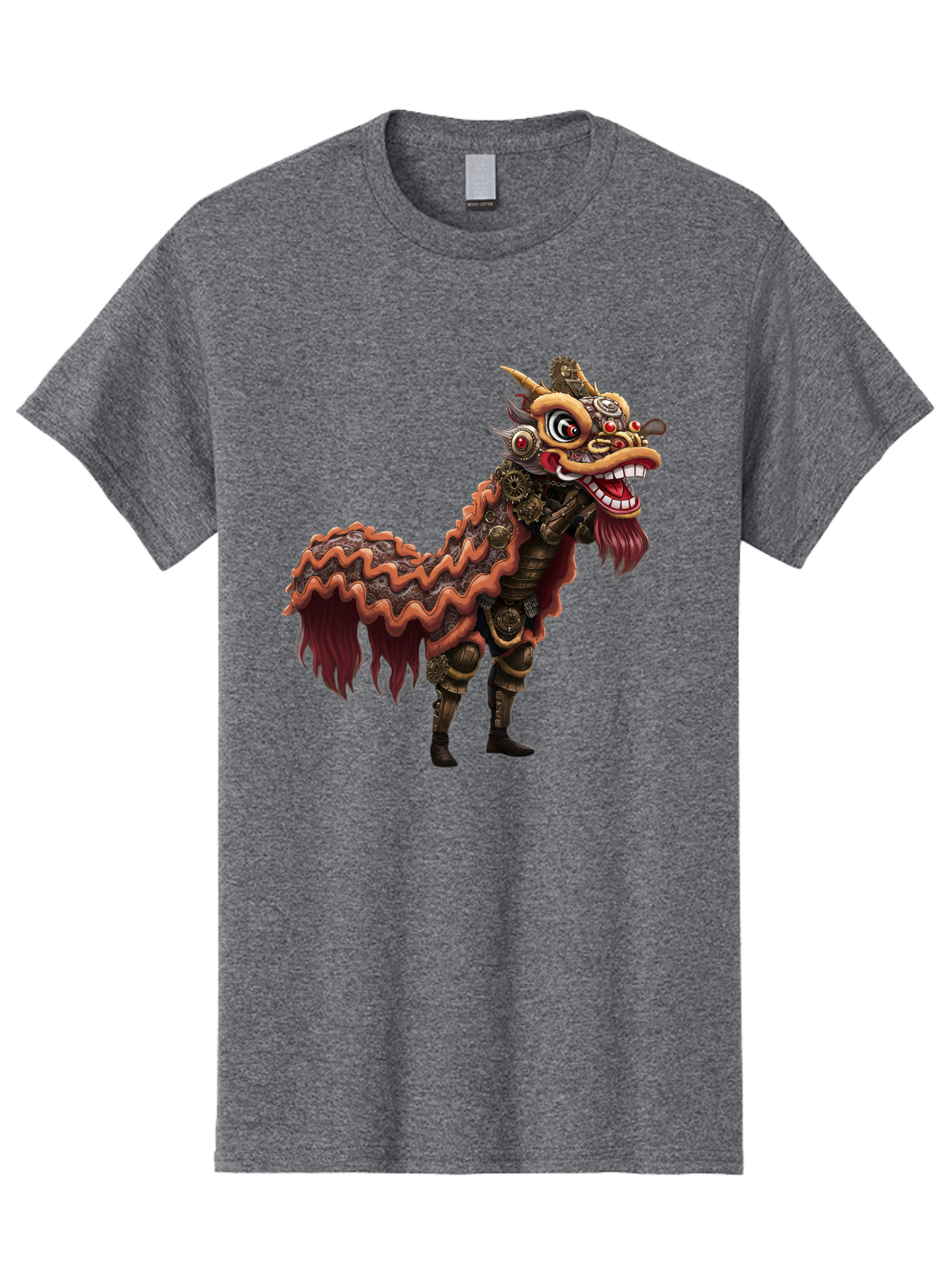 Dragon-Dance-Costume-2 Men'S Graphic Tee, 100% Cotton, Comfortable Casual Summer Wear, Machine Washable, Chinese Dragon Dance, Lion Dance Costume, Traditional Chinese Culture, Vibrant Colors, Festive Atmosphere, Mythical Creatures, Baa553