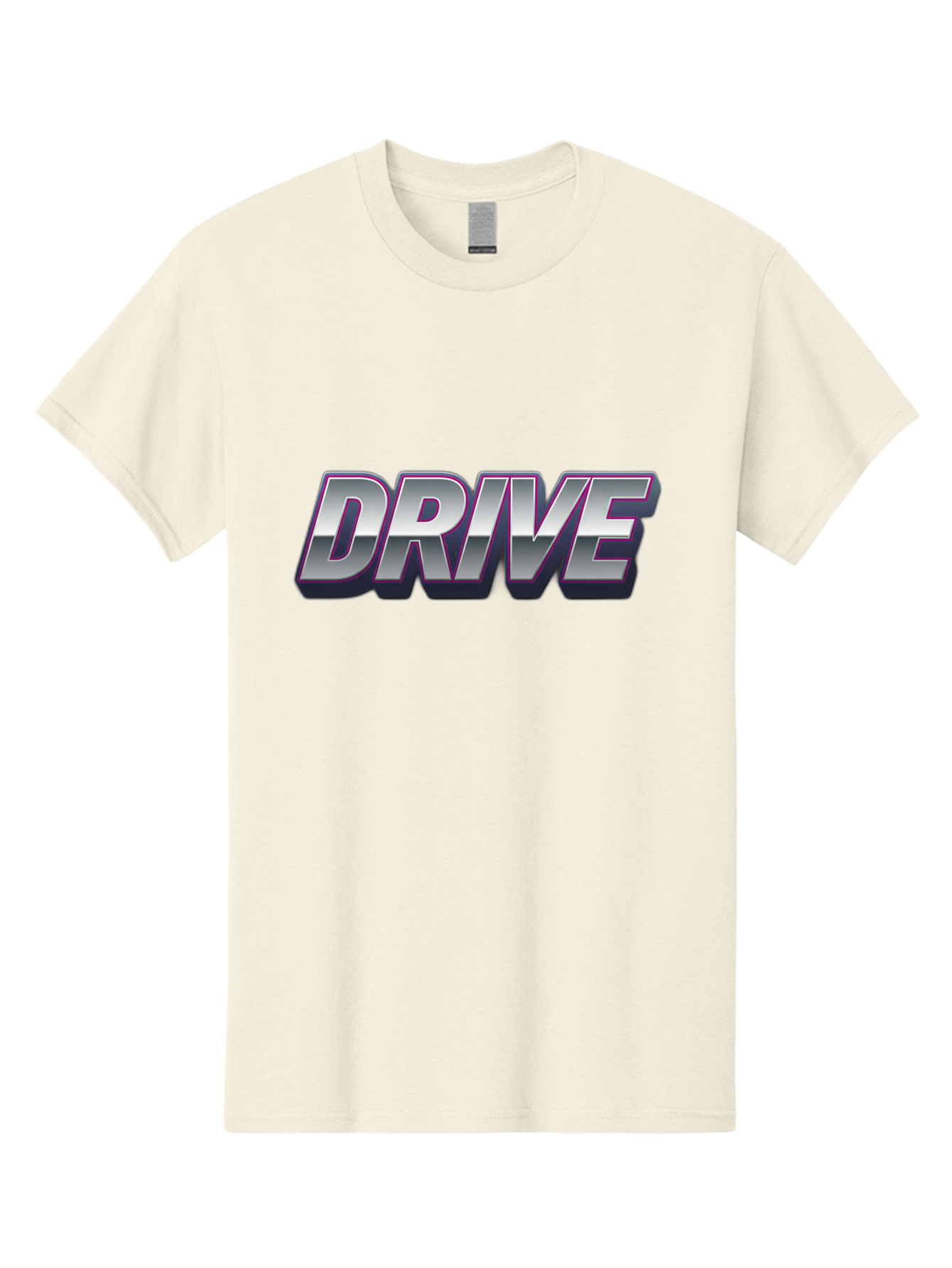 Drive Men'S Graphic Tee, 100% Cotton, Comfortable Casual Summer Wear, Machine Washable, Drive, Bold Typography, Silver Metallic Text, Motivational Phrase, Modern Design, Sleek Font, Dynamic Graphics, Stylish Lettering Baa565