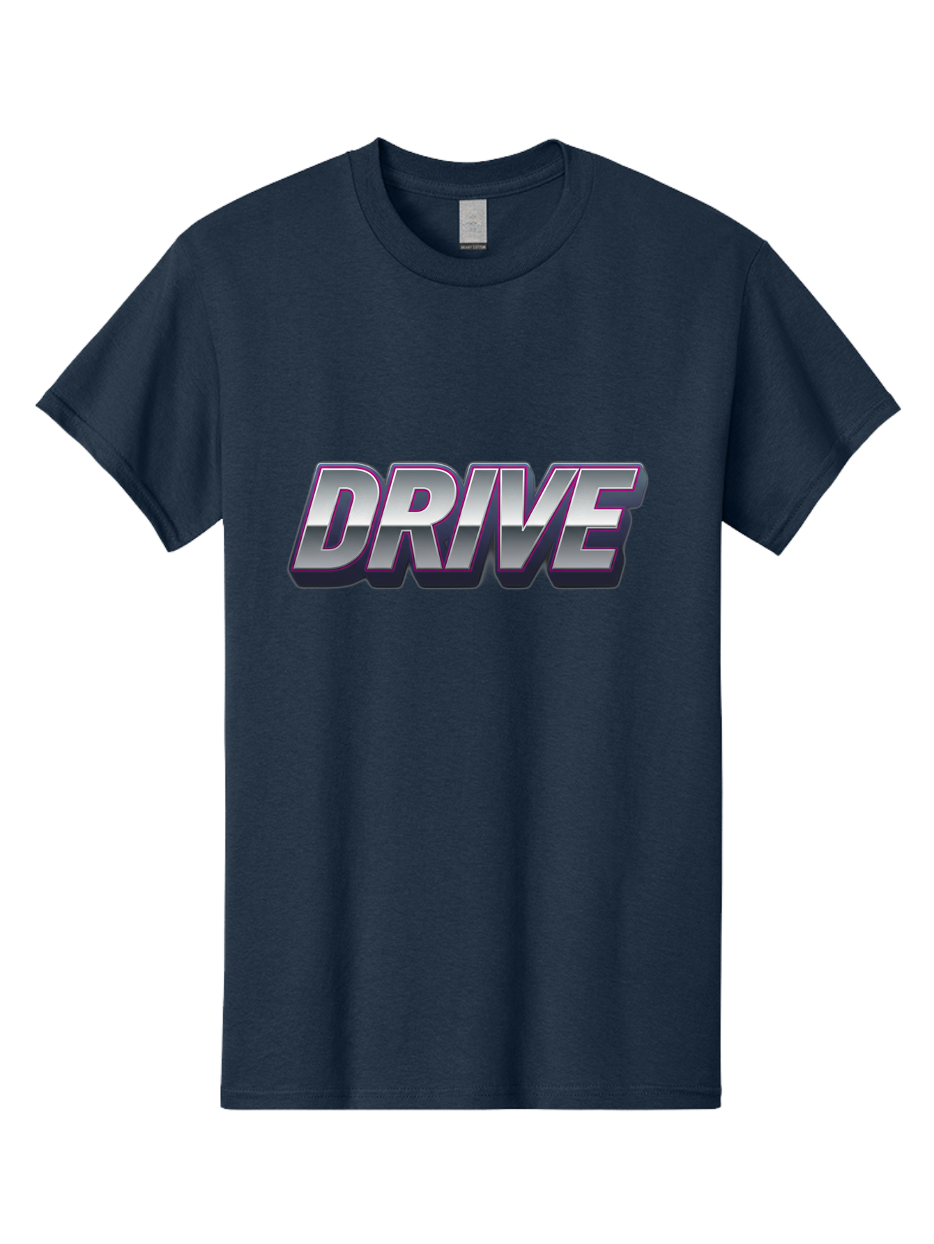 Drive Men'S Graphic Tee, 100% Cotton, Comfortable Casual Summer Wear, Machine Washable, Drive, Bold Typography, Silver Metallic Text, Motivational Phrase, Modern Design, Sleek Font, Dynamic Graphics, Stylish Lettering Baa565