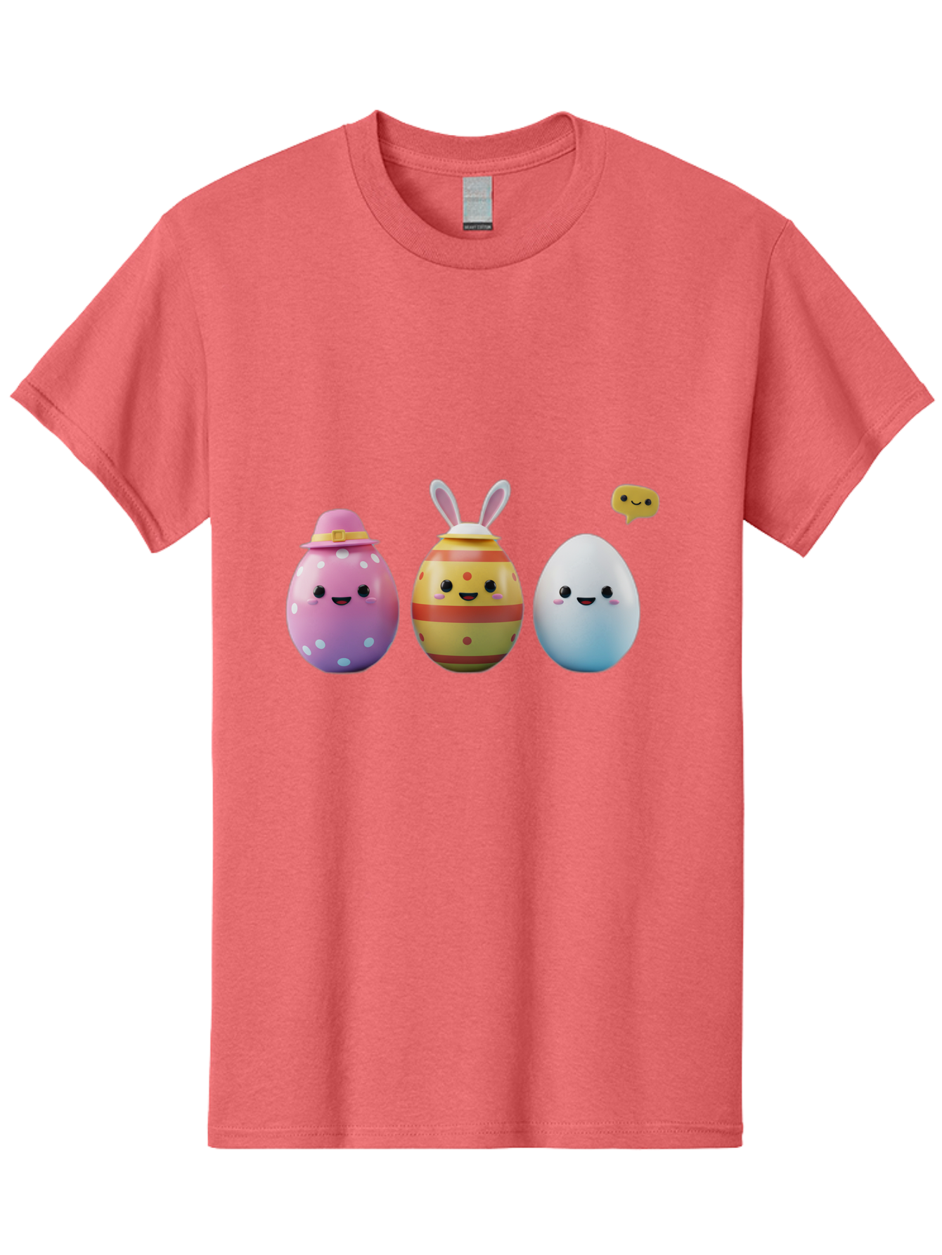 Easter-Eggs-1 Men'S Graphic Tee, 100% Cotton, Comfortable Casual Summer Wear, Machine Washable, Cartoon Easter Eggs, Colorful Eggs, Easter Egg Hunt, Spring Celebration, Adorable Characters, Cute Designs, Easter Egg Characters, Pastel Colors, Baa603