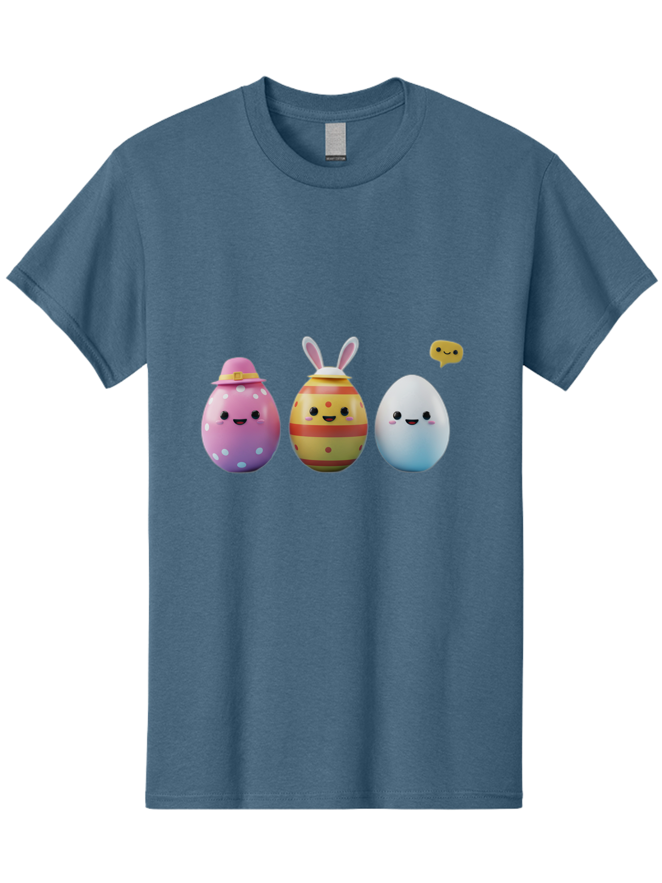 Easter-Eggs-1 Men'S Graphic Tee, 100% Cotton, Comfortable Casual Summer Wear, Machine Washable, Cartoon Easter Eggs, Colorful Eggs, Easter Egg Hunt, Spring Celebration, Adorable Characters, Cute Designs, Easter Egg Characters, Pastel Colors, Baa603