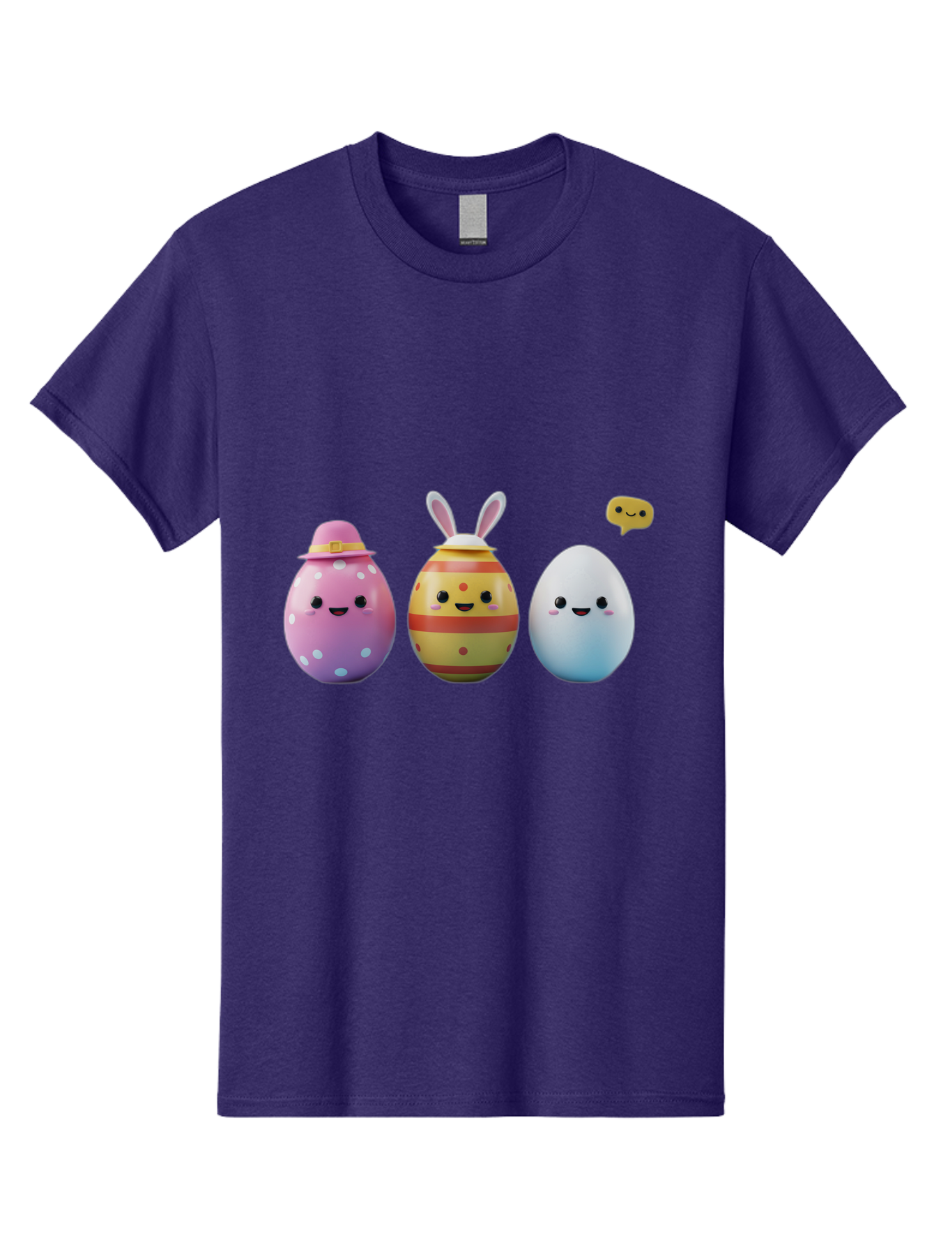 Easter-Eggs-1 Men'S Graphic Tee, 100% Cotton, Comfortable Casual Summer Wear, Machine Washable, Cartoon Easter Eggs, Colorful Eggs, Easter Egg Hunt, Spring Celebration, Adorable Characters, Cute Designs, Easter Egg Characters, Pastel Colors, Baa603