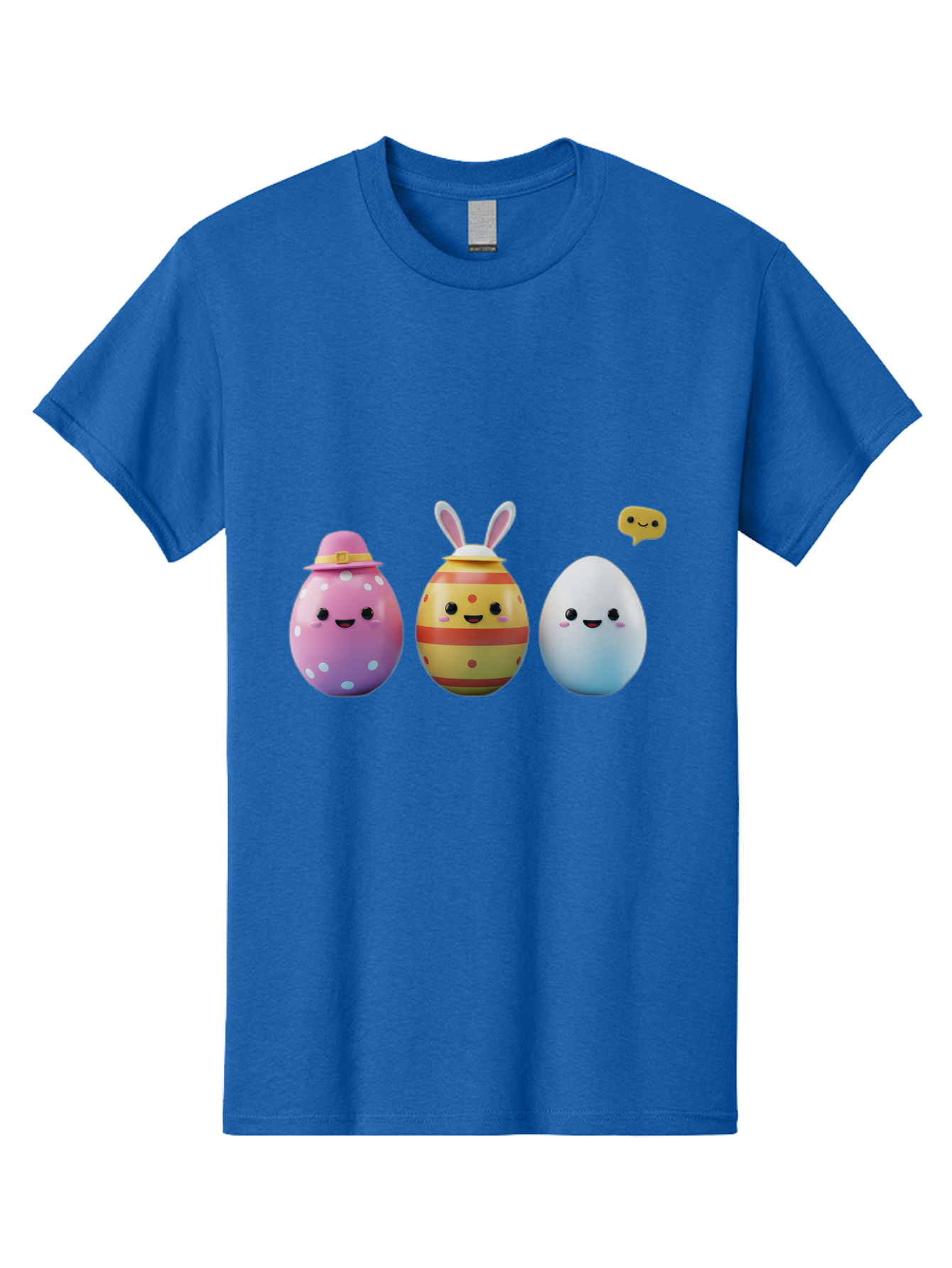 Easter-Eggs-1 Men'S Graphic Tee, 100% Cotton, Comfortable Casual Summer Wear, Machine Washable, Cartoon Easter Eggs, Colorful Eggs, Easter Egg Hunt, Spring Celebration, Adorable Characters, Cute Designs, Easter Egg Characters, Pastel Colors, Baa603