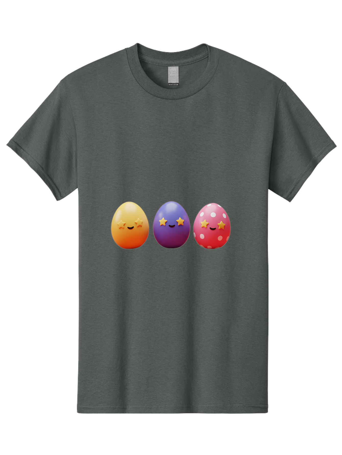 Easter-Eggs-2 Men'S Graphic Tee, 100% Cotton, Comfortable Casual Summer Wear, Machine Washable, Colorful Easter Eggs, Cartoon Eggs, Happy Faces, Smiling Eggs, Festive Decorations, Easter Celebration, Spring Theme, Vibrant Colors, Baa607