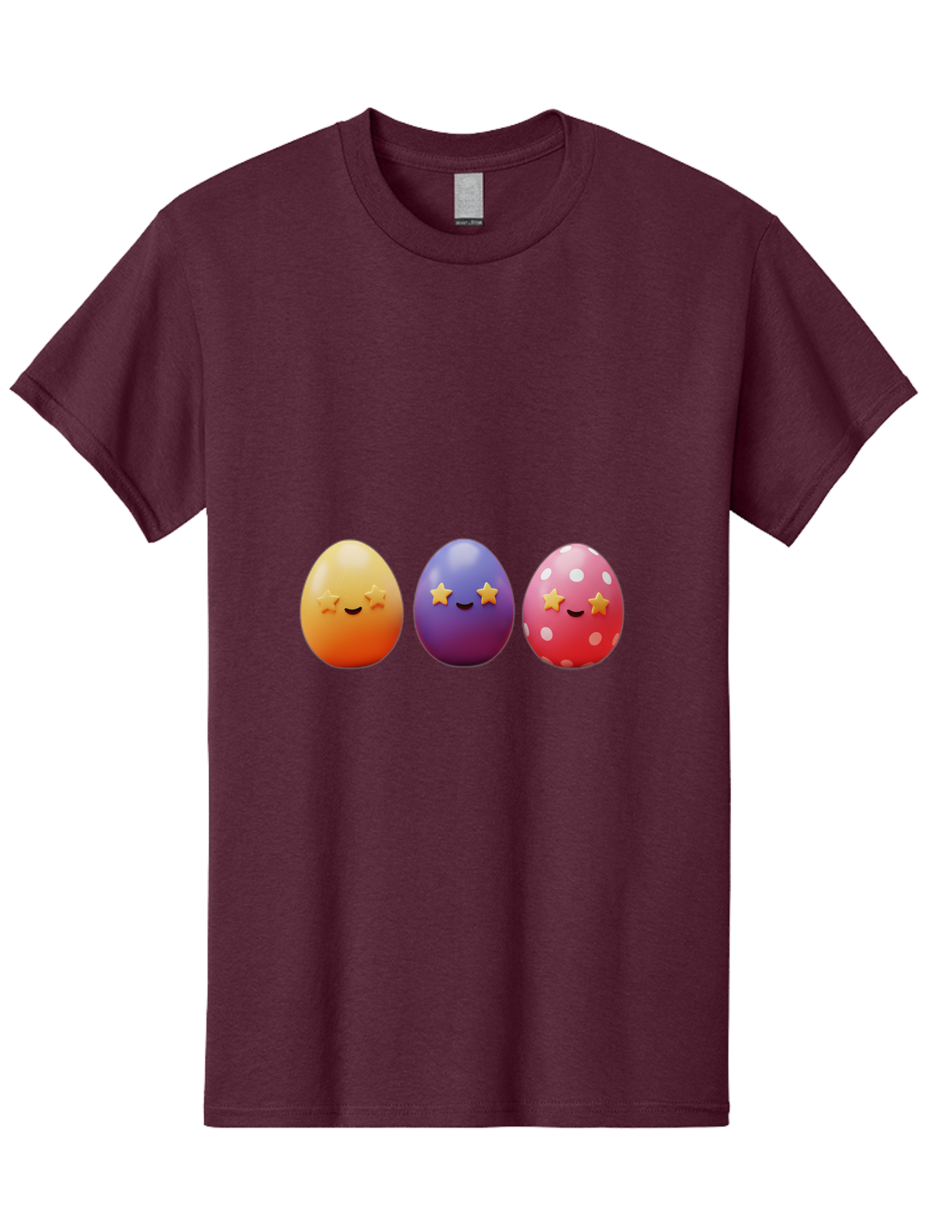 Easter-Eggs-2 Men'S Graphic Tee, 100% Cotton, Comfortable Casual Summer Wear, Machine Washable, Colorful Easter Eggs, Cartoon Eggs, Happy Faces, Smiling Eggs, Festive Decorations, Easter Celebration, Spring Theme, Vibrant Colors, Baa607