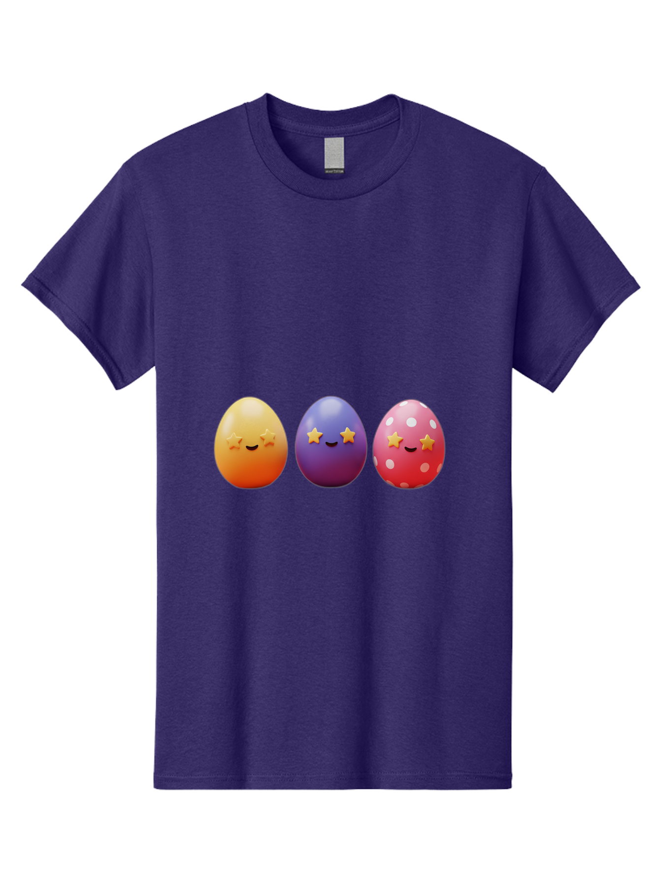 Easter-Eggs-2 Men'S Graphic Tee, 100% Cotton, Comfortable Casual Summer Wear, Machine Washable, Colorful Easter Eggs, Cartoon Eggs, Happy Faces, Smiling Eggs, Festive Decorations, Easter Celebration, Spring Theme, Vibrant Colors, Baa607