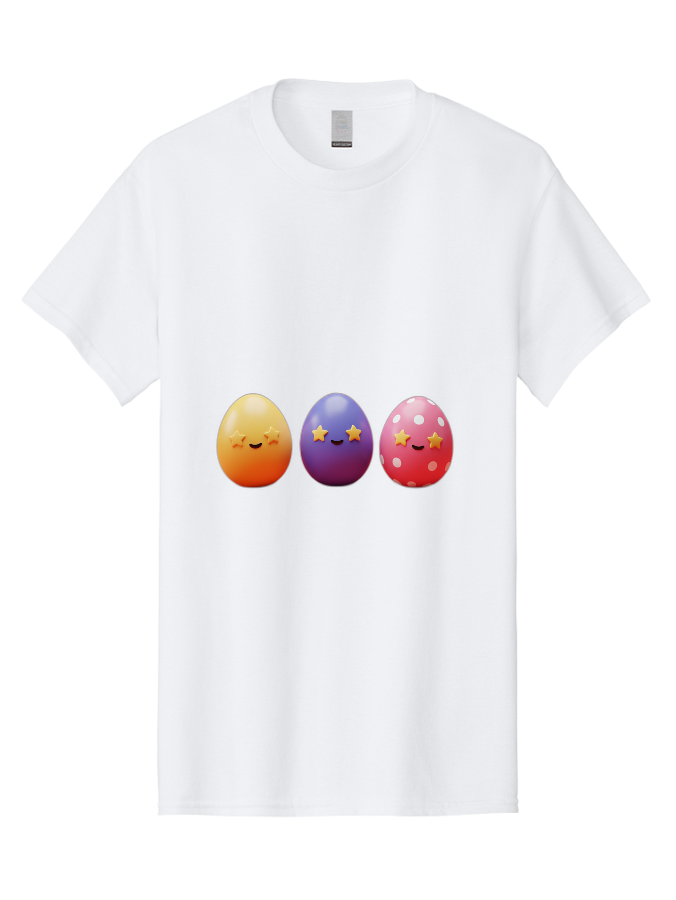 Easter-Eggs-2 Men'S Graphic Tee, 100% Cotton, Comfortable Casual Summer Wear, Machine Washable, Colorful Easter Eggs, Cartoon Eggs, Happy Faces, Smiling Eggs, Festive Decorations, Easter Celebration, Spring Theme, Vibrant Colors, Baa607