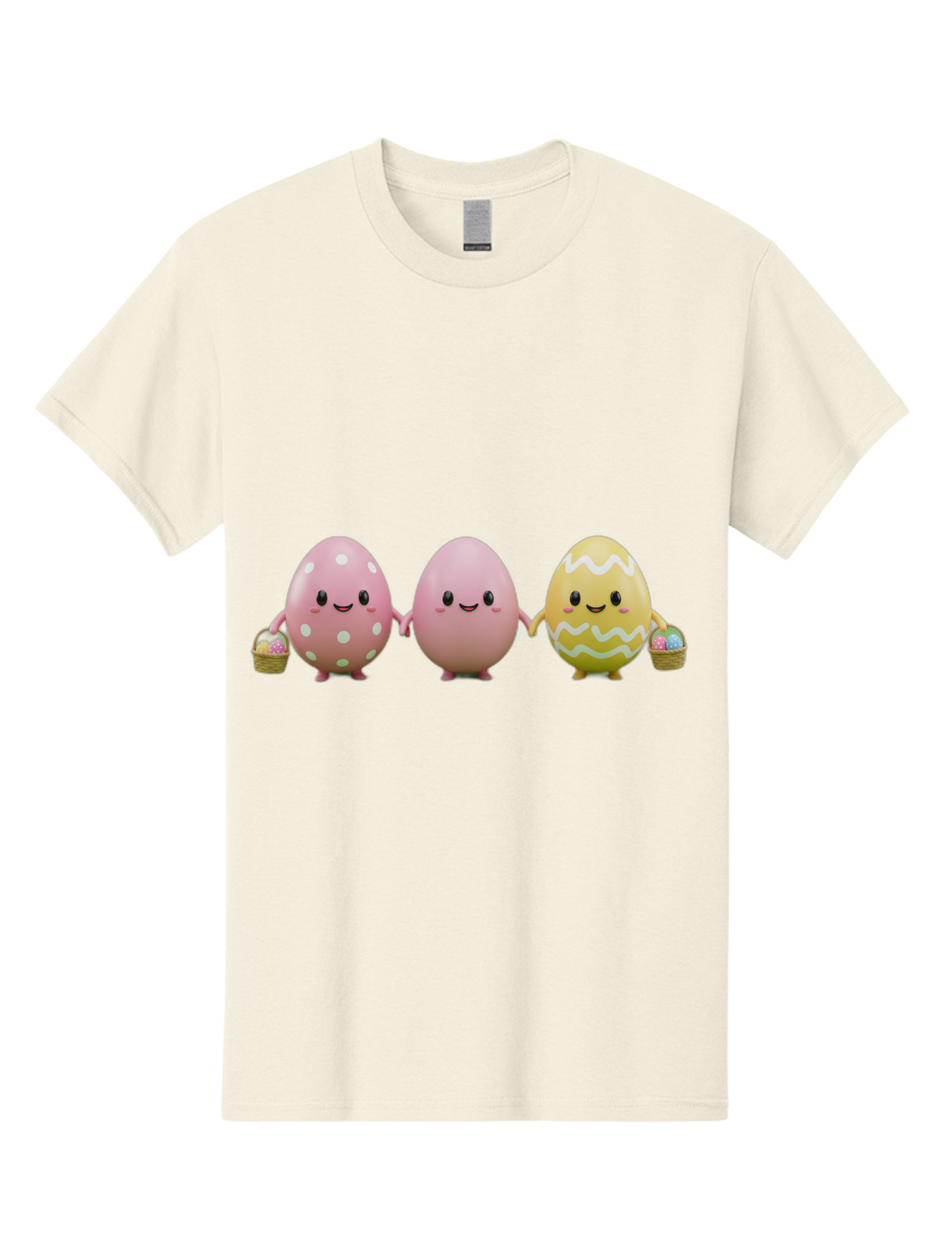 Easter-Eggs-3 Men'S Graphic Tee, 100% Cotton, Comfortable Casual Summer Wear, Machine Washable, Happy Easter Eggs, Smiling Faces, 3D Cartoon Eggs, Pastel Colors, Egg Decorations, Easter Basket, Festive Treats, Adorable Characters, Baa608