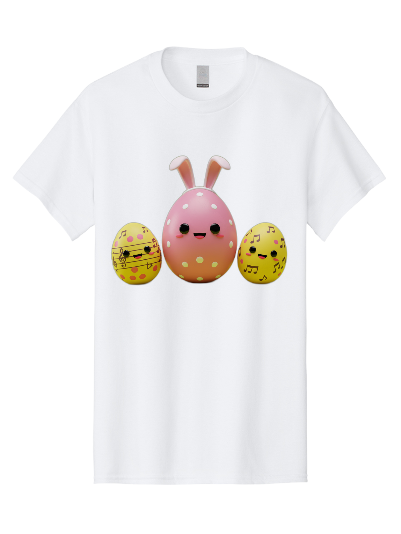 Easter-Eggs-7 Men'S Graphic Tee, 100% Cotton, Comfortable Casual Summer Wear, Machine Washable, Easter Eggs, Cartoon Characters, Funny Faces, Musical Notes, Pastel Colors, Easter Theme, Holiday Decorations, Cute Eggs, Bunny Ears, Smiley Faces, Baa612