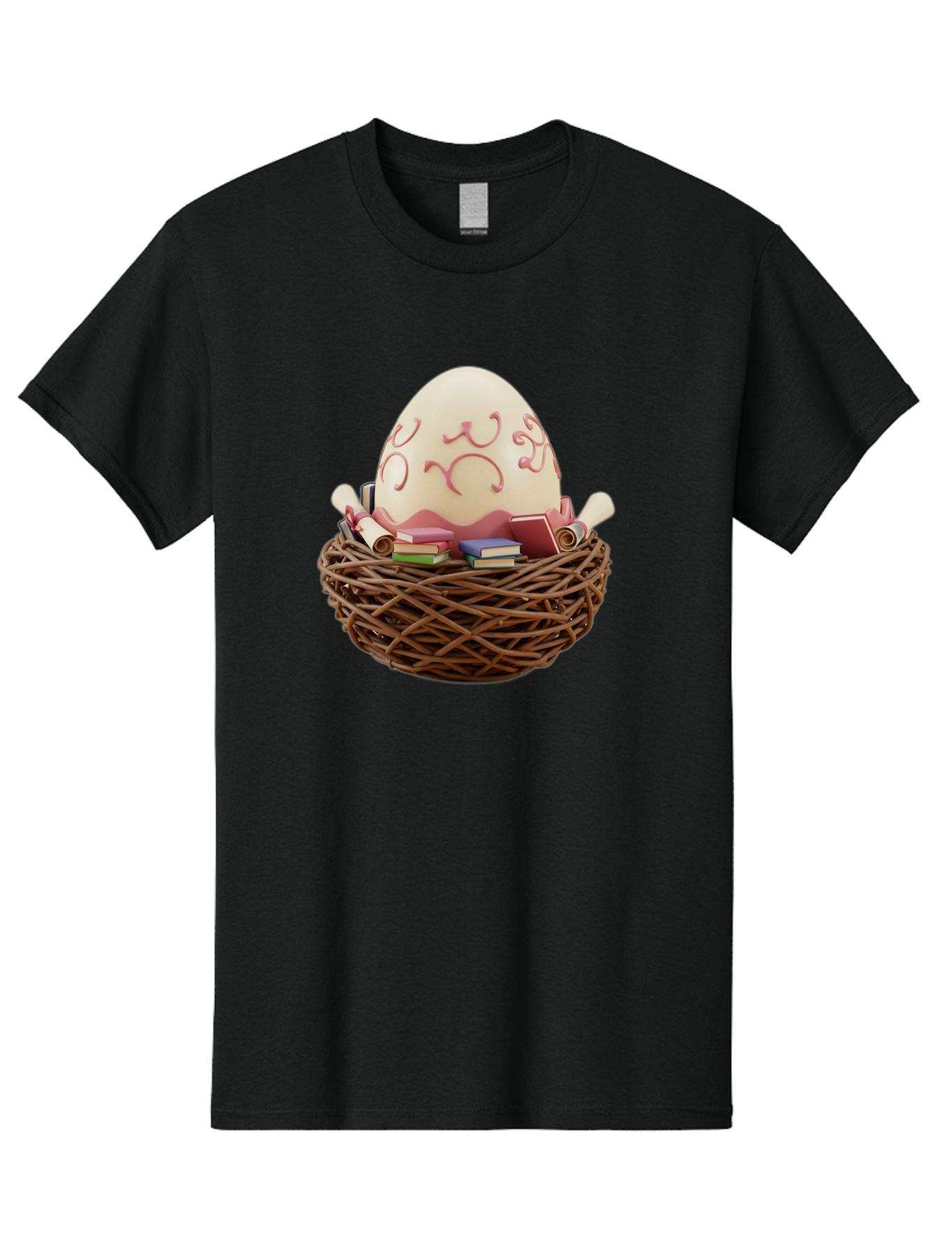 Education-Egg Men'S Graphic Tee, 100% Cotton, Comfortable Casual Summer Wear, Machine Washable, Egg With School Supplies, School Books, Pencils, Education Concept, Learning Materials, Creative Idea, Studying, Academic Resources, Baa638