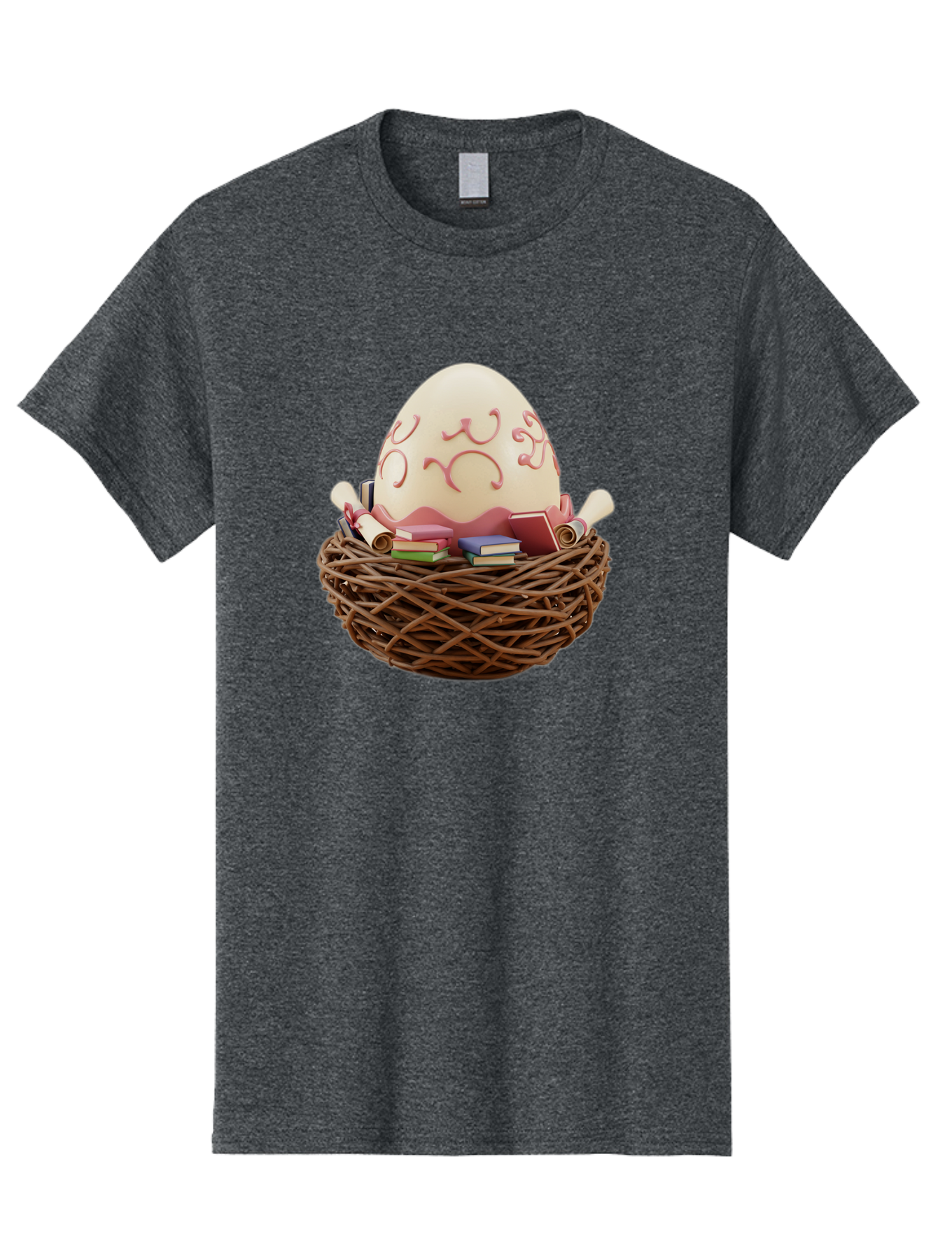 Education-Egg Men'S Graphic Tee, 100% Cotton, Comfortable Casual Summer Wear, Machine Washable, Egg With School Supplies, School Books, Pencils, Education Concept, Learning Materials, Creative Idea, Studying, Academic Resources, Baa638