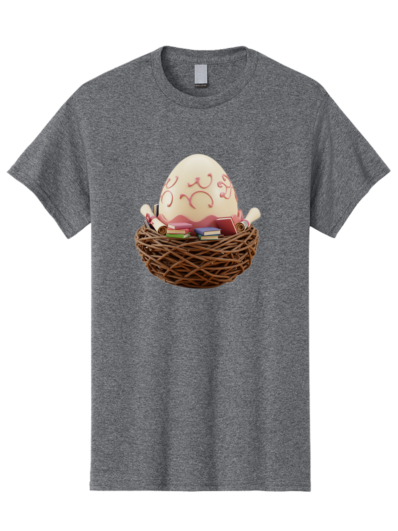 Education-Egg Men'S Graphic Tee, 100% Cotton, Comfortable Casual Summer Wear, Machine Washable, Egg With School Supplies, School Books, Pencils, Education Concept, Learning Materials, Creative Idea, Studying, Academic Resources, Baa638