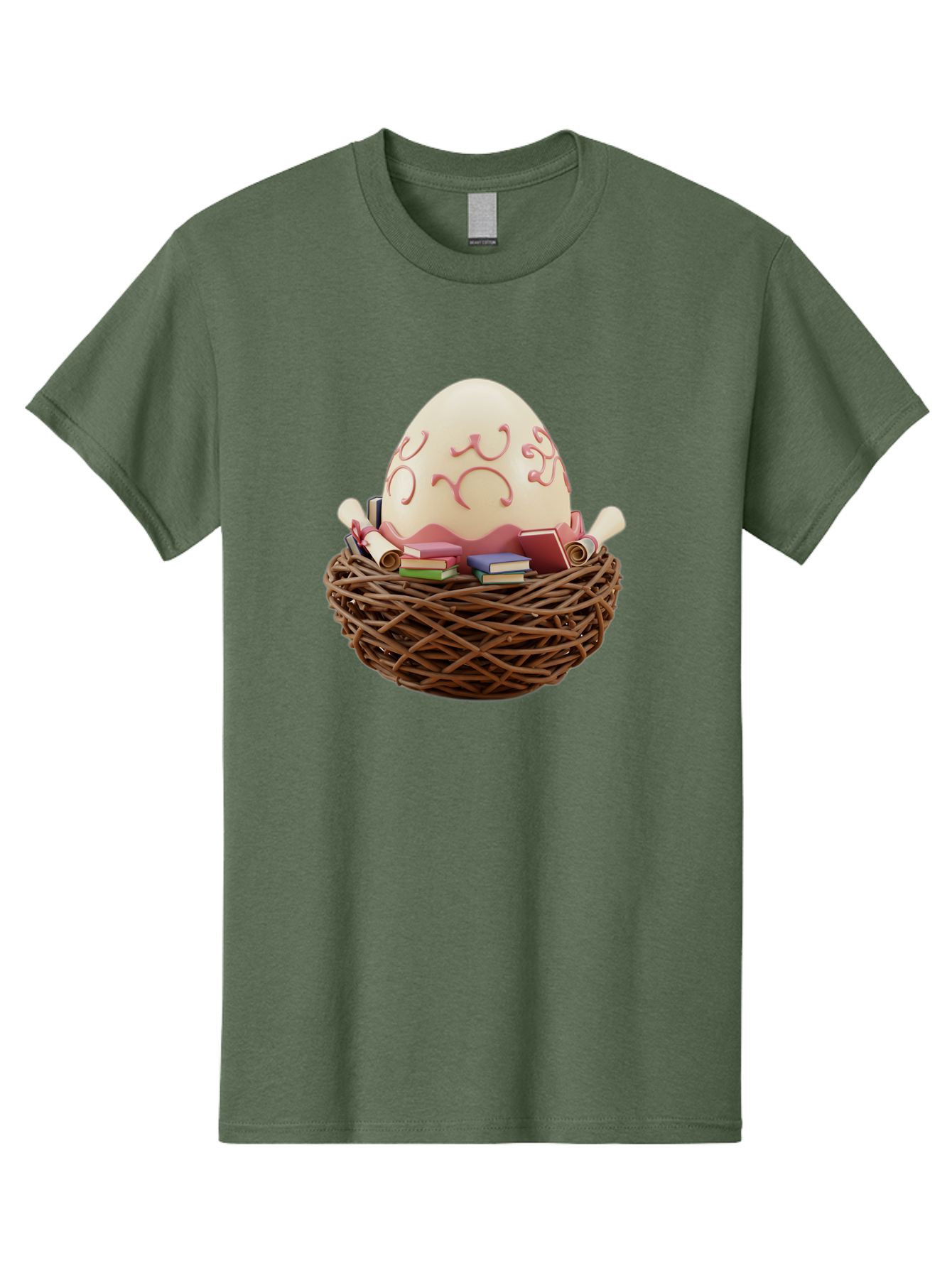 Education-Egg Men'S Graphic Tee, 100% Cotton, Comfortable Casual Summer Wear, Machine Washable, Egg With School Supplies, School Books, Pencils, Education Concept, Learning Materials, Creative Idea, Studying, Academic Resources, Baa638