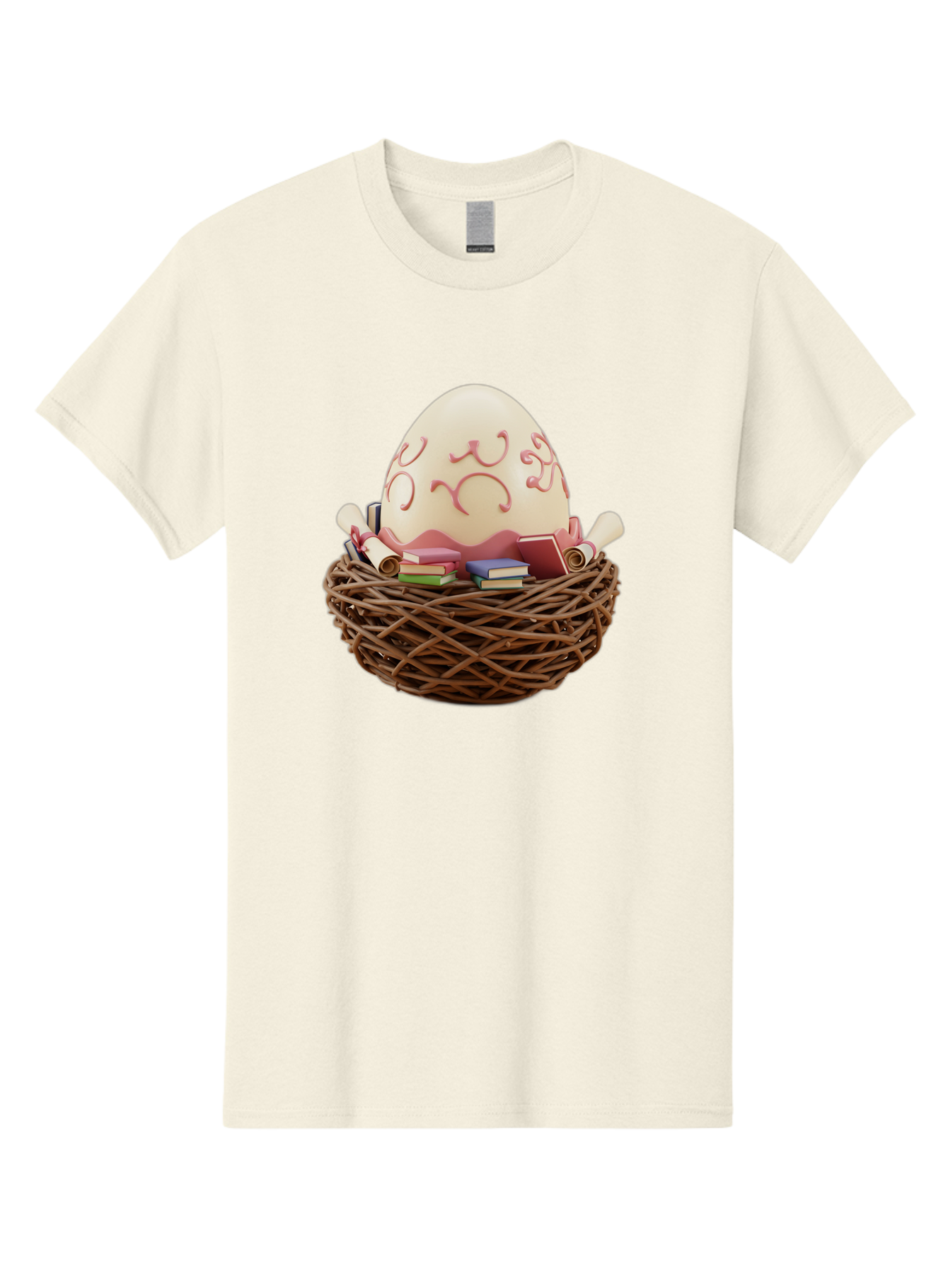 Education-Egg Men'S Graphic Tee, 100% Cotton, Comfortable Casual Summer Wear, Machine Washable, Egg With School Supplies, School Books, Pencils, Education Concept, Learning Materials, Creative Idea, Studying, Academic Resources, Baa638