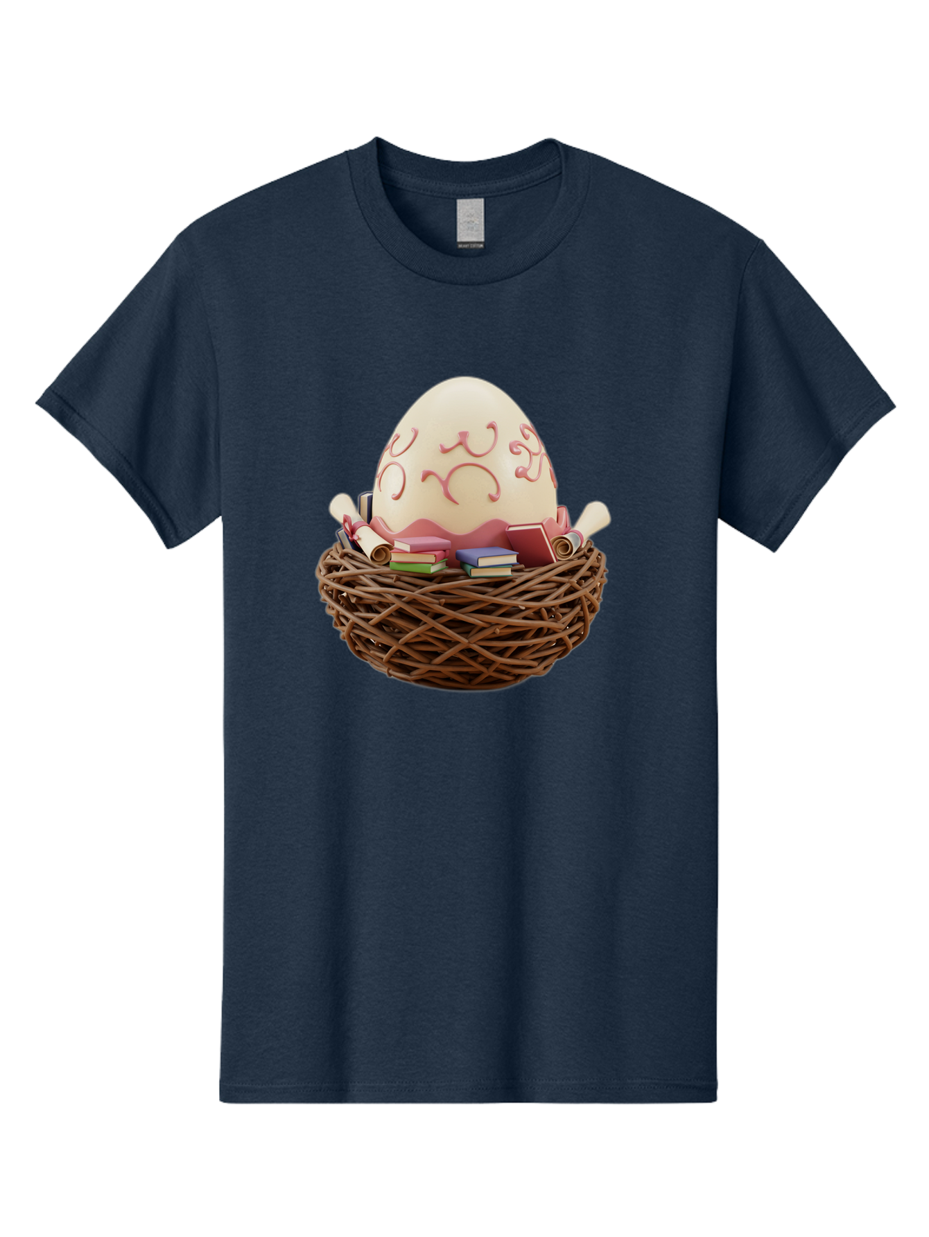 Education-Egg Men'S Graphic Tee, 100% Cotton, Comfortable Casual Summer Wear, Machine Washable, Egg With School Supplies, School Books, Pencils, Education Concept, Learning Materials, Creative Idea, Studying, Academic Resources, Baa638
