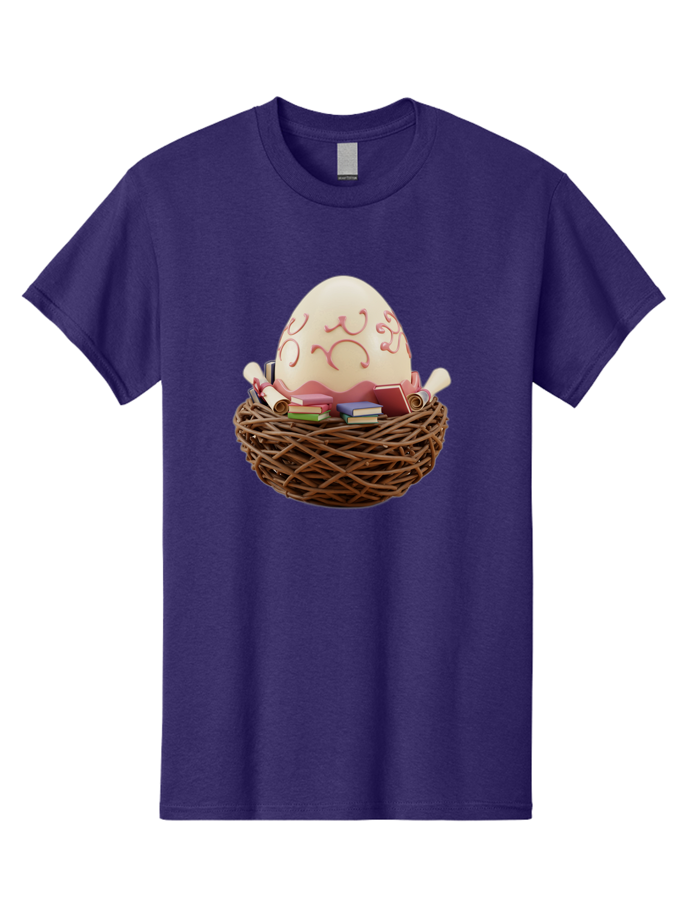 Education-Egg Men'S Graphic Tee, 100% Cotton, Comfortable Casual Summer Wear, Machine Washable, Egg With School Supplies, School Books, Pencils, Education Concept, Learning Materials, Creative Idea, Studying, Academic Resources, Baa638
