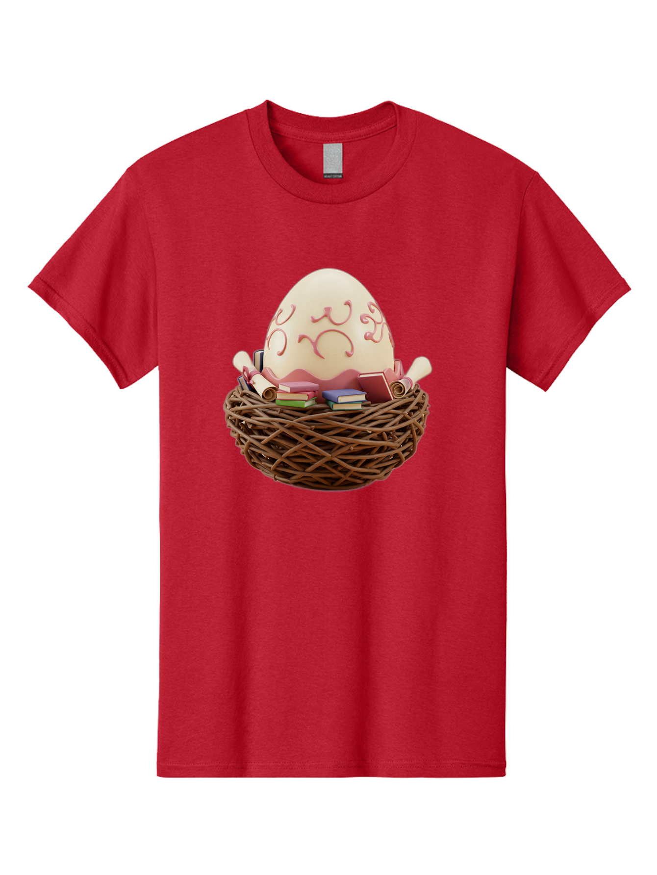 Education-Egg Men'S Graphic Tee, 100% Cotton, Comfortable Casual Summer Wear, Machine Washable, Egg With School Supplies, School Books, Pencils, Education Concept, Learning Materials, Creative Idea, Studying, Academic Resources, Baa638