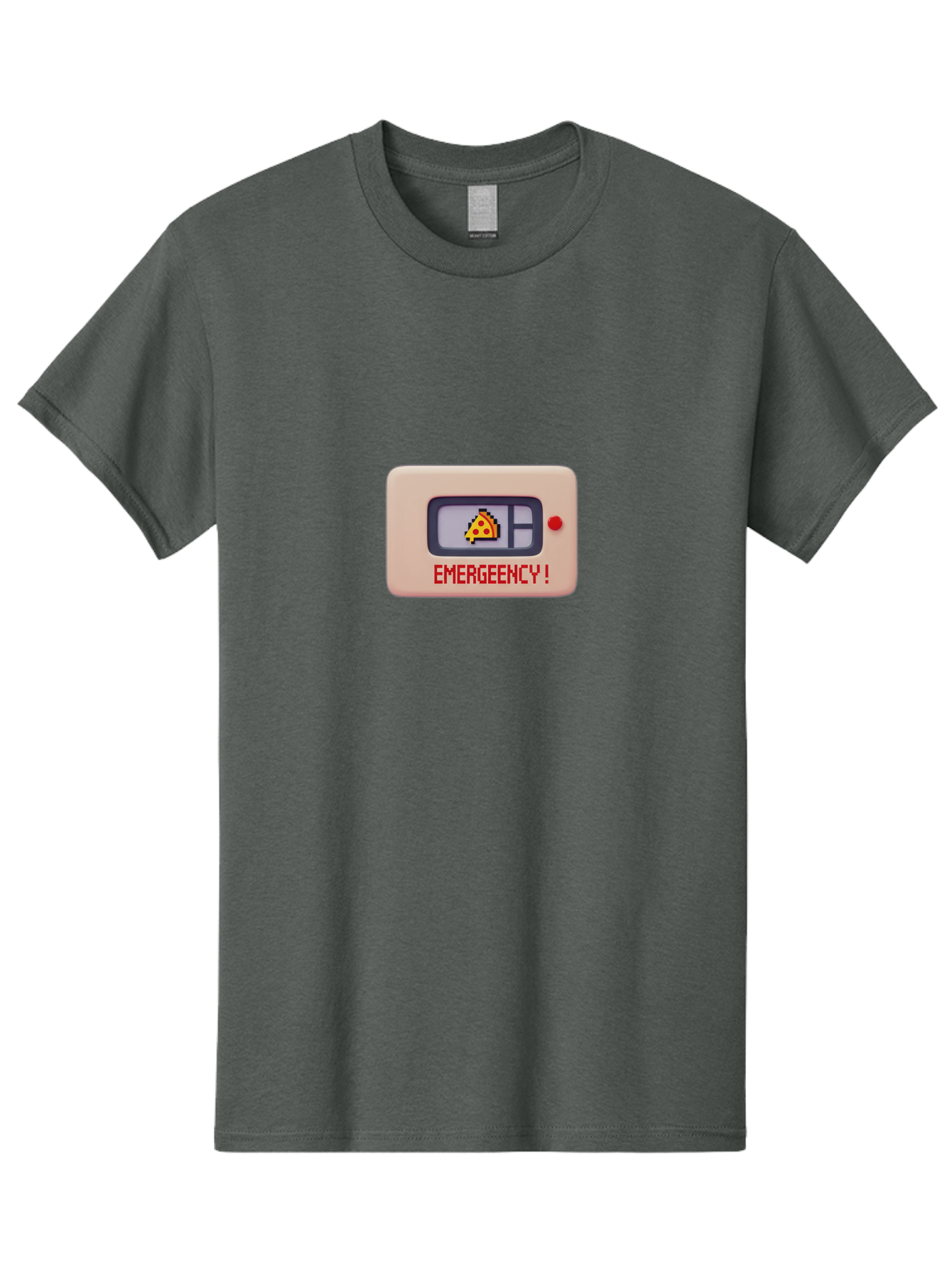 Emergeency Men'S Graphic Tee, 100% Cotton, Comfortable Casual Summer Wear, Machine Washable, Emergency Alert, Pizza Notification, Warning Signal, Notification Box, Red Alert, Urgent Message, Food Notification, Warning Sign Baa646