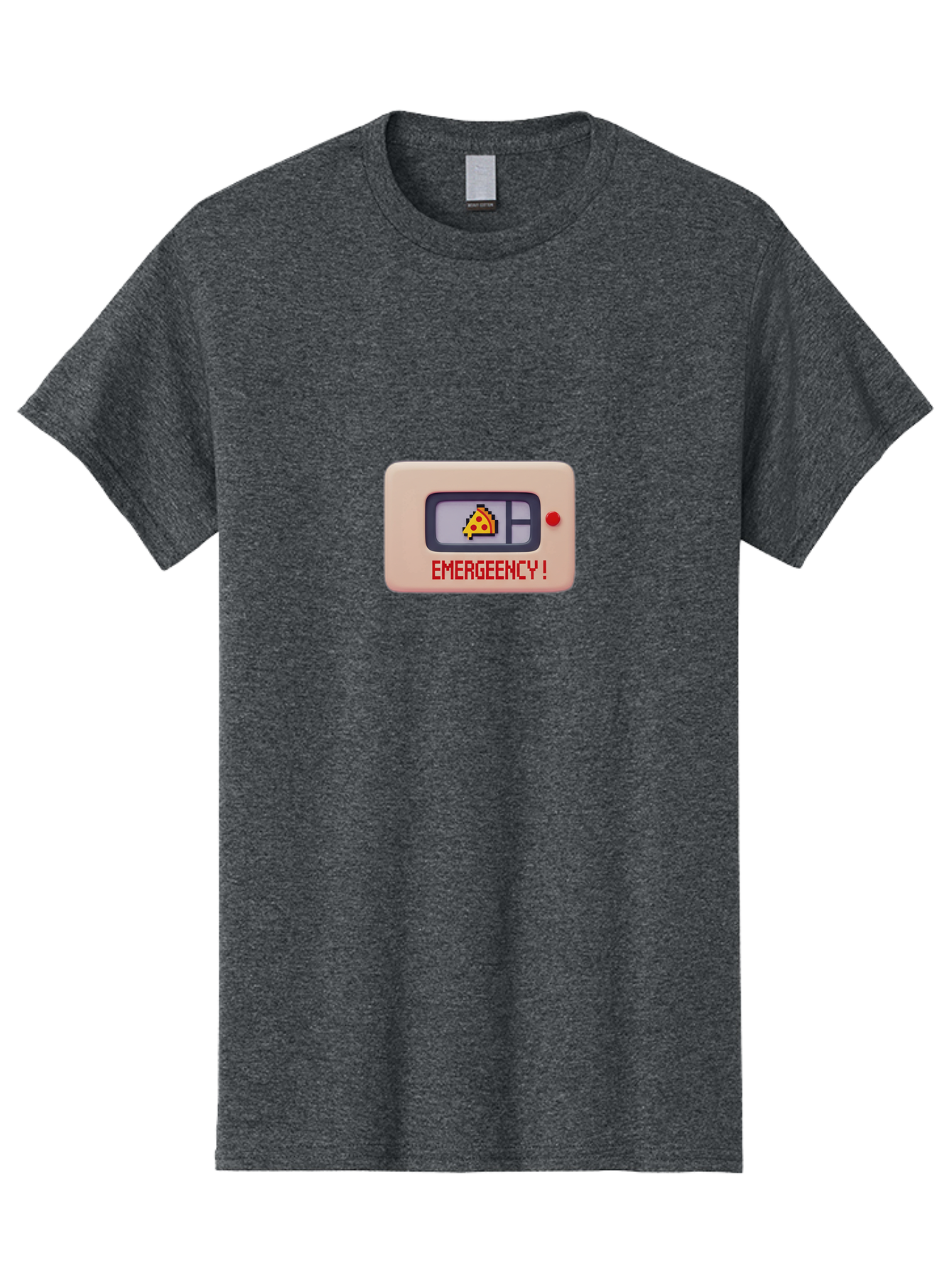 Emergeency Men'S Graphic Tee, 100% Cotton, Comfortable Casual Summer Wear, Machine Washable, Emergency Alert, Pizza Notification, Warning Signal, Notification Box, Red Alert, Urgent Message, Food Notification, Warning Sign Baa646