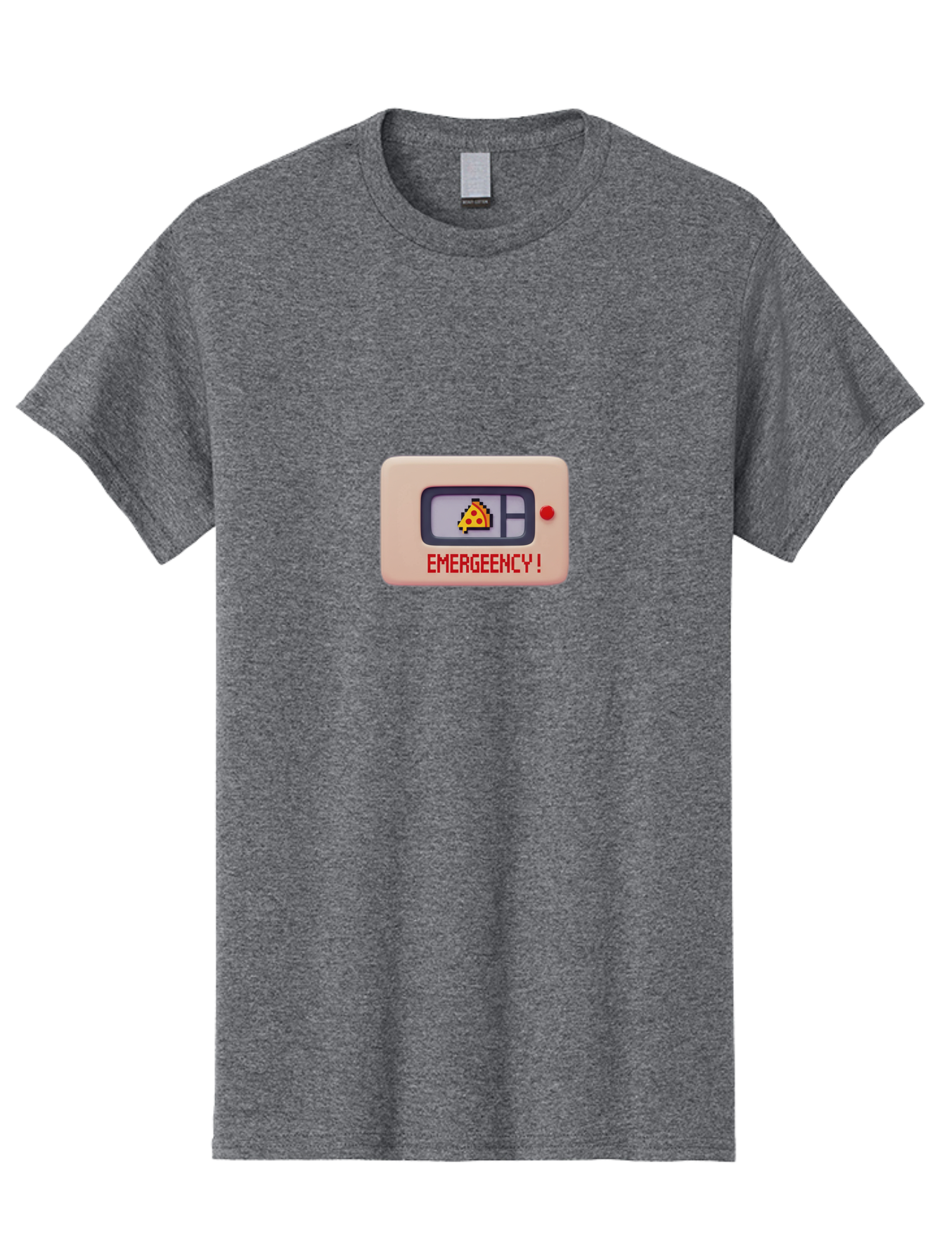 Emergeency Men'S Graphic Tee, 100% Cotton, Comfortable Casual Summer Wear, Machine Washable, Emergency Alert, Pizza Notification, Warning Signal, Notification Box, Red Alert, Urgent Message, Food Notification, Warning Sign Baa646