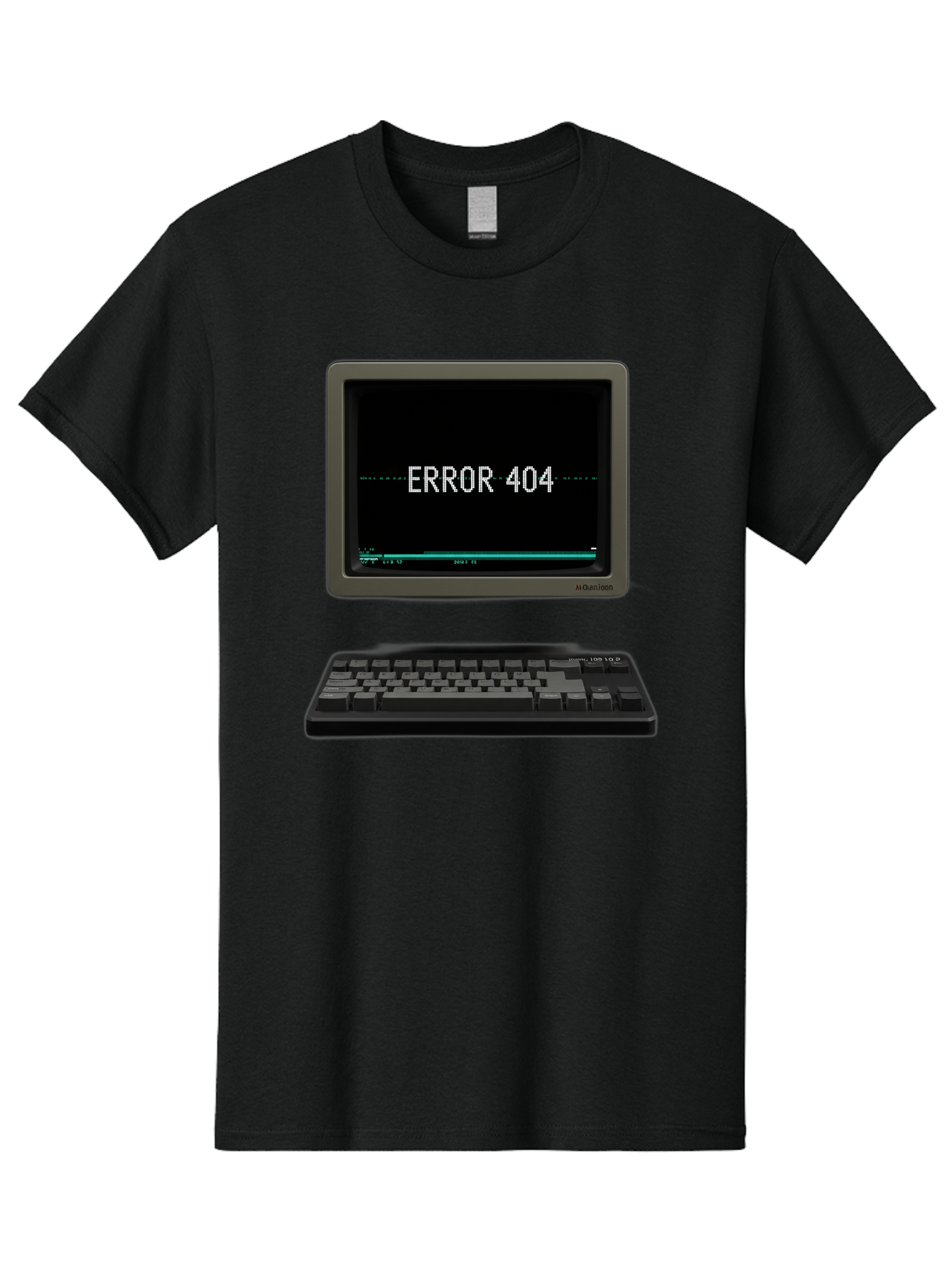 Error-404 Men'S Graphic Tee, 100% Cotton, Comfortable Casual Summer Wear, Machine Washable, Error 404 Message, Computer Monitor, Keyboard, Old Computer, Retro Technology, Error Screen, 404 Page Not Found, Vintage Computer Hardware, Baa652