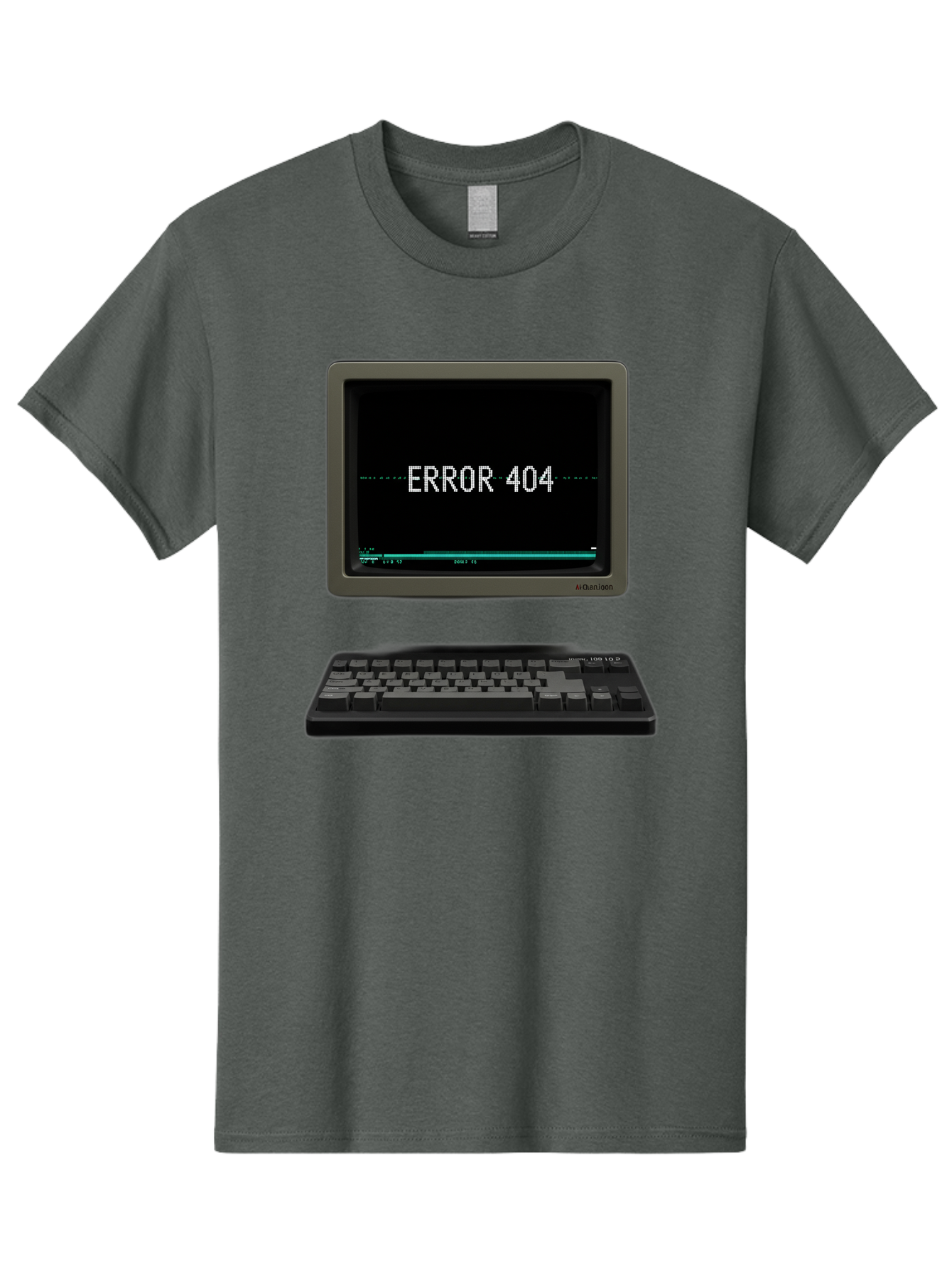 Error-404 Men'S Graphic Tee, 100% Cotton, Comfortable Casual Summer Wear, Machine Washable, Error 404 Message, Computer Monitor, Keyboard, Old Computer, Retro Technology, Error Screen, 404 Page Not Found, Vintage Computer Hardware, Baa652