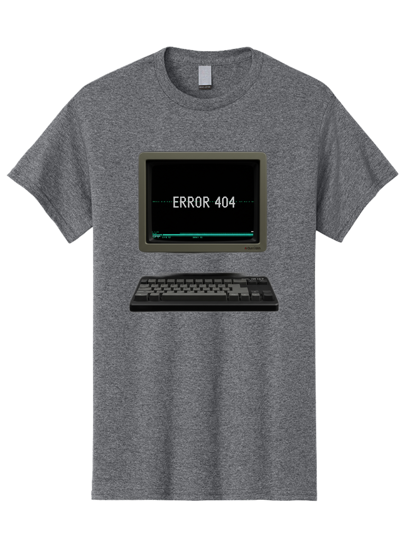 Error-404 Men'S Graphic Tee, 100% Cotton, Comfortable Casual Summer Wear, Machine Washable, Error 404 Message, Computer Monitor, Keyboard, Old Computer, Retro Technology, Error Screen, 404 Page Not Found, Vintage Computer Hardware, Baa652