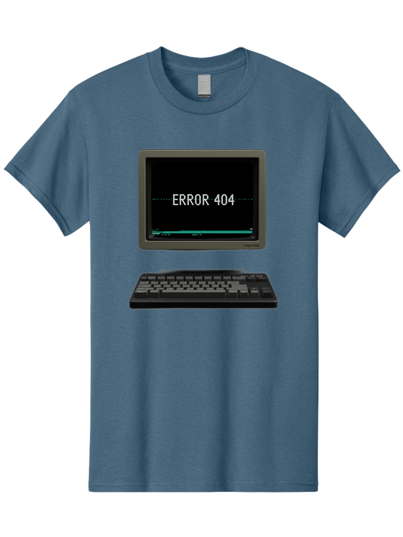 Error-404 Men'S Graphic Tee, 100% Cotton, Comfortable Casual Summer Wear, Machine Washable, Error 404 Message, Computer Monitor, Keyboard, Old Computer, Retro Technology, Error Screen, 404 Page Not Found, Vintage Computer Hardware, Baa652