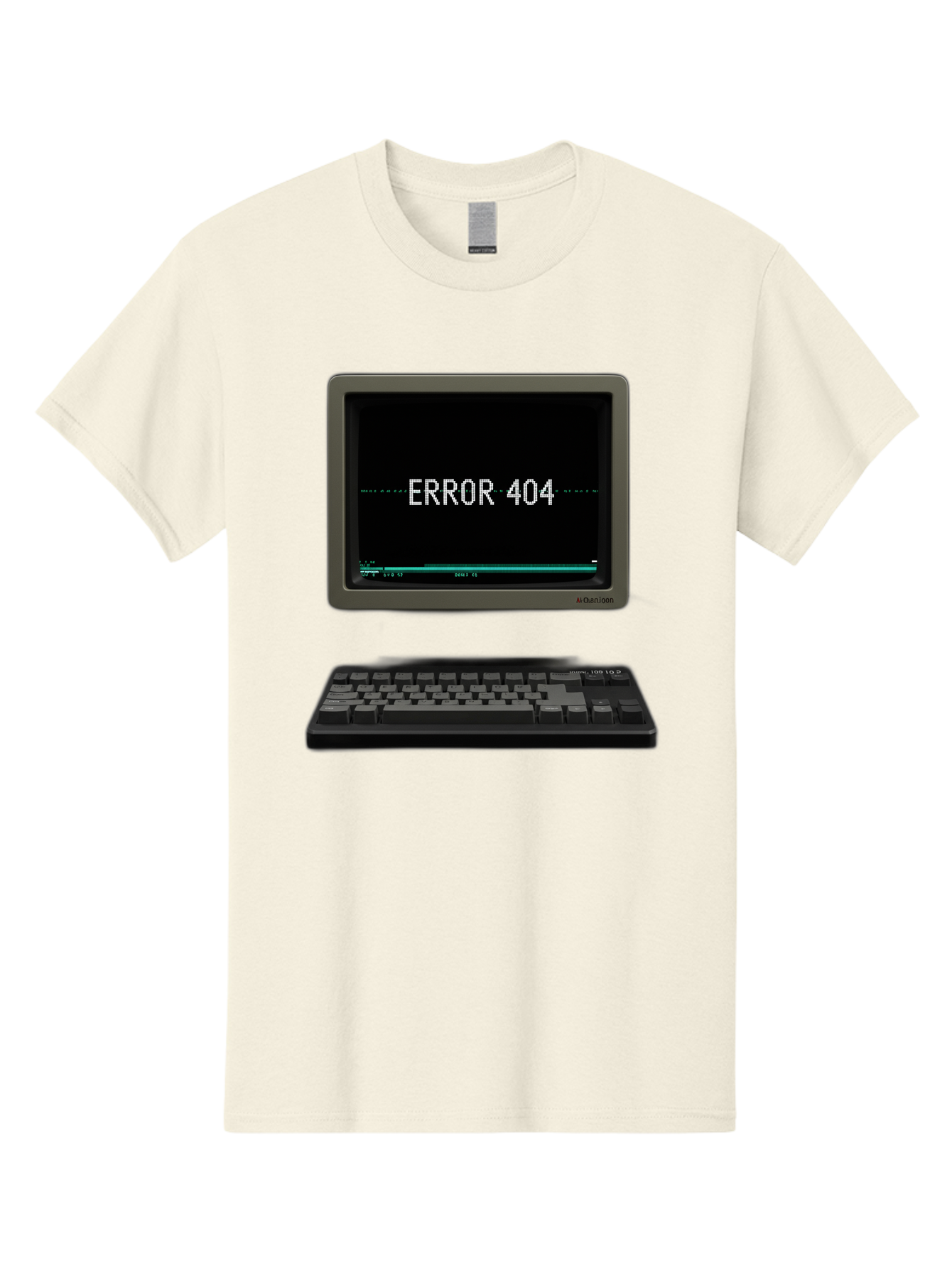 Error-404 Men'S Graphic Tee, 100% Cotton, Comfortable Casual Summer Wear, Machine Washable, Error 404 Message, Computer Monitor, Keyboard, Old Computer, Retro Technology, Error Screen, 404 Page Not Found, Vintage Computer Hardware, Baa652