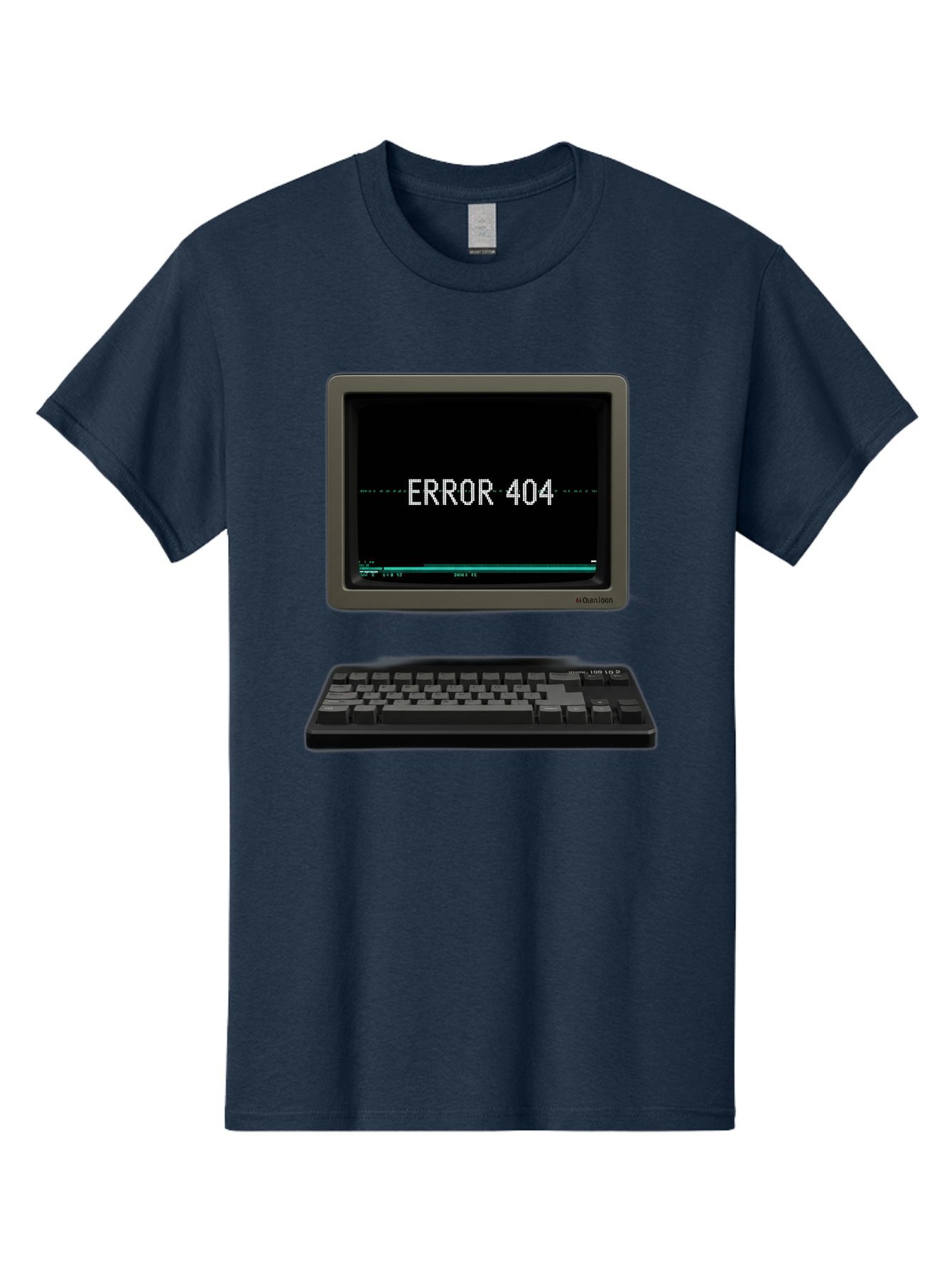 Error-404 Men'S Graphic Tee, 100% Cotton, Comfortable Casual Summer Wear, Machine Washable, Error 404 Message, Computer Monitor, Keyboard, Old Computer, Retro Technology, Error Screen, 404 Page Not Found, Vintage Computer Hardware, Baa652