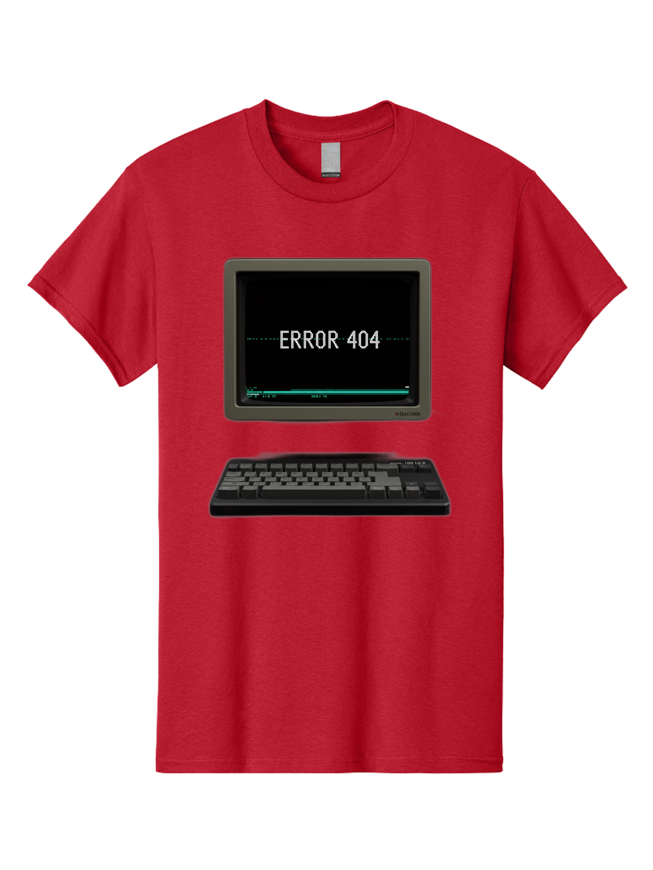 Error-404 Men'S Graphic Tee, 100% Cotton, Comfortable Casual Summer Wear, Machine Washable, Error 404 Message, Computer Monitor, Keyboard, Old Computer, Retro Technology, Error Screen, 404 Page Not Found, Vintage Computer Hardware, Baa652