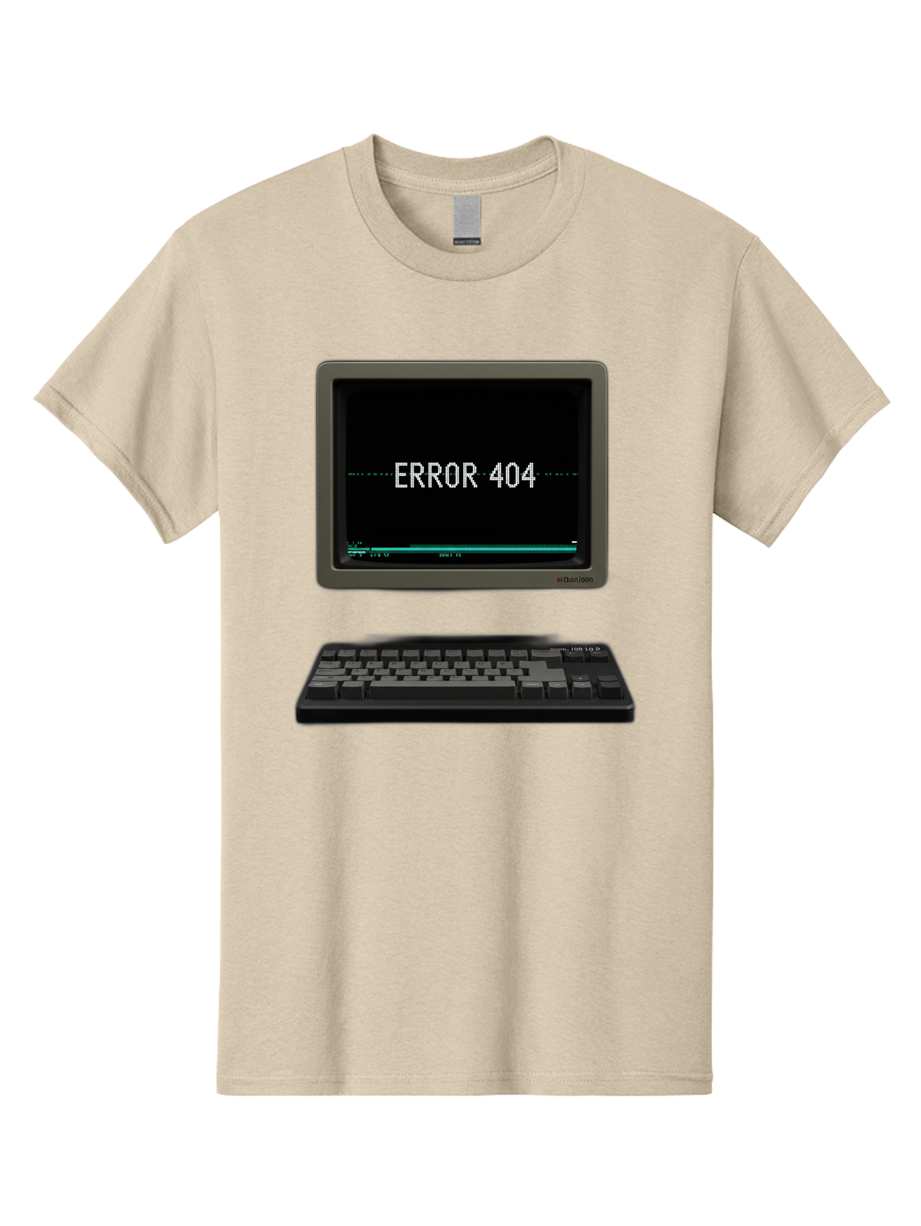 Error-404 Men'S Graphic Tee, 100% Cotton, Comfortable Casual Summer Wear, Machine Washable, Error 404 Message, Computer Monitor, Keyboard, Old Computer, Retro Technology, Error Screen, 404 Page Not Found, Vintage Computer Hardware, Baa652